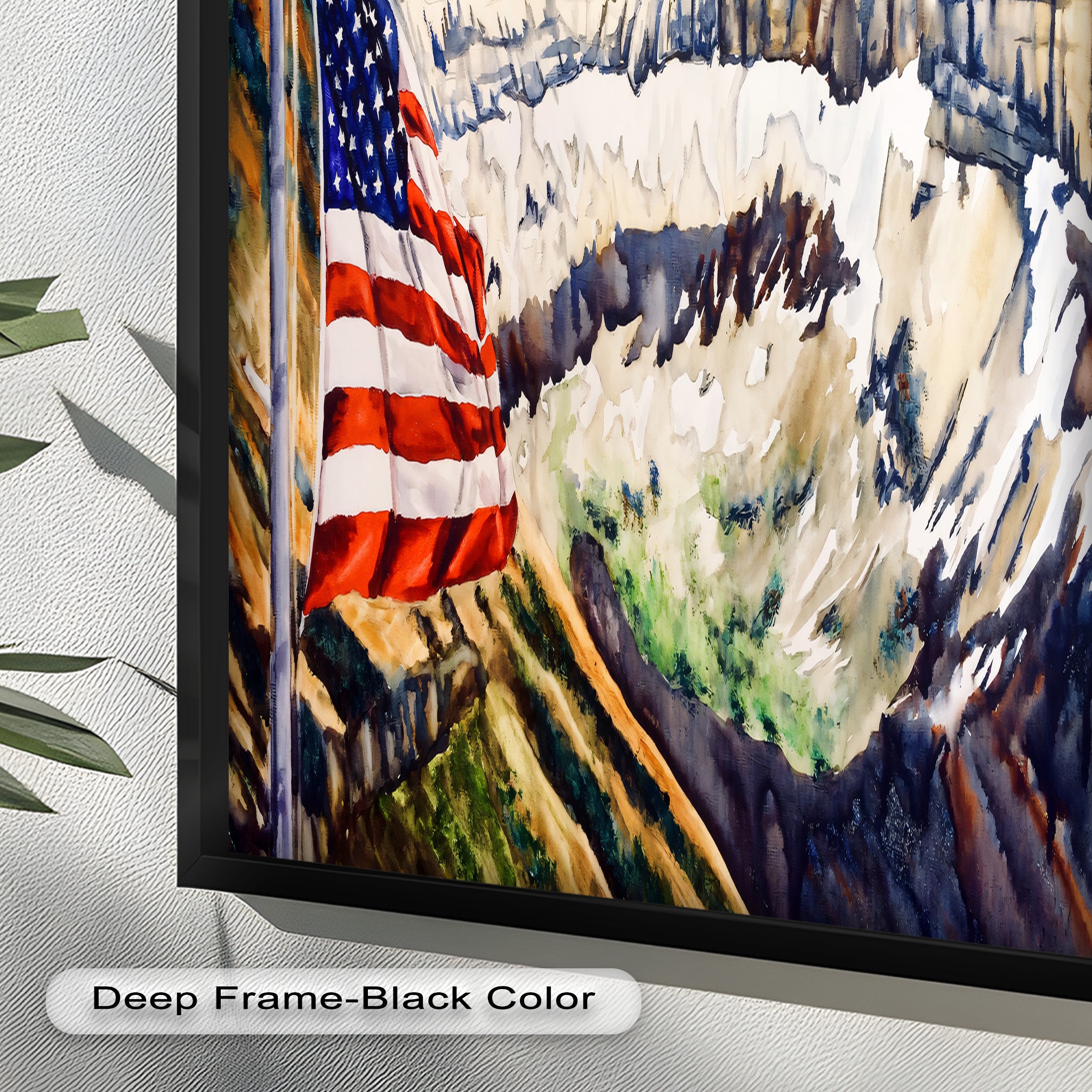 Patriotic Oil Painting of American Flag and Bald Eagle - Perfect for Home Decor, Office Wall Art & Gift for Independence Day