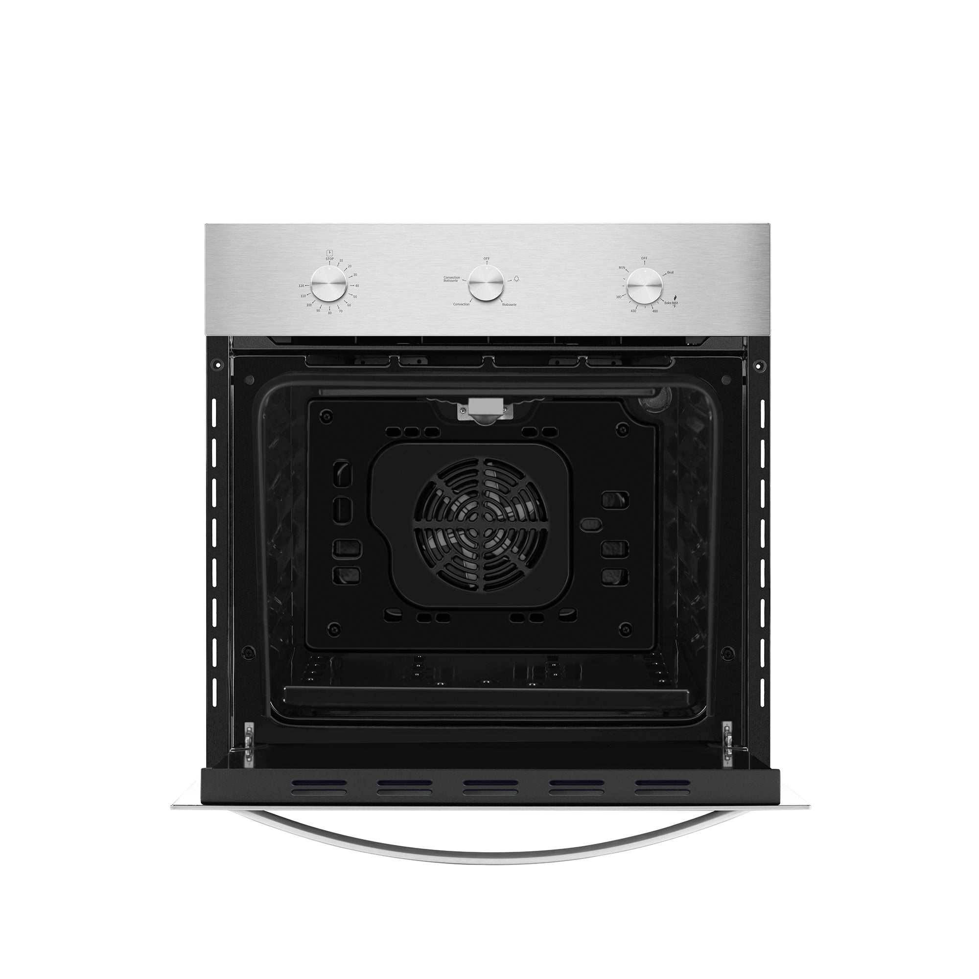 Empava 24 Inch Stainless Steel Single Natural Gas Wall Oven - Professional Built-In Kitchen Appliance for Baking, Roasting & Cooking (Model 24WO08)