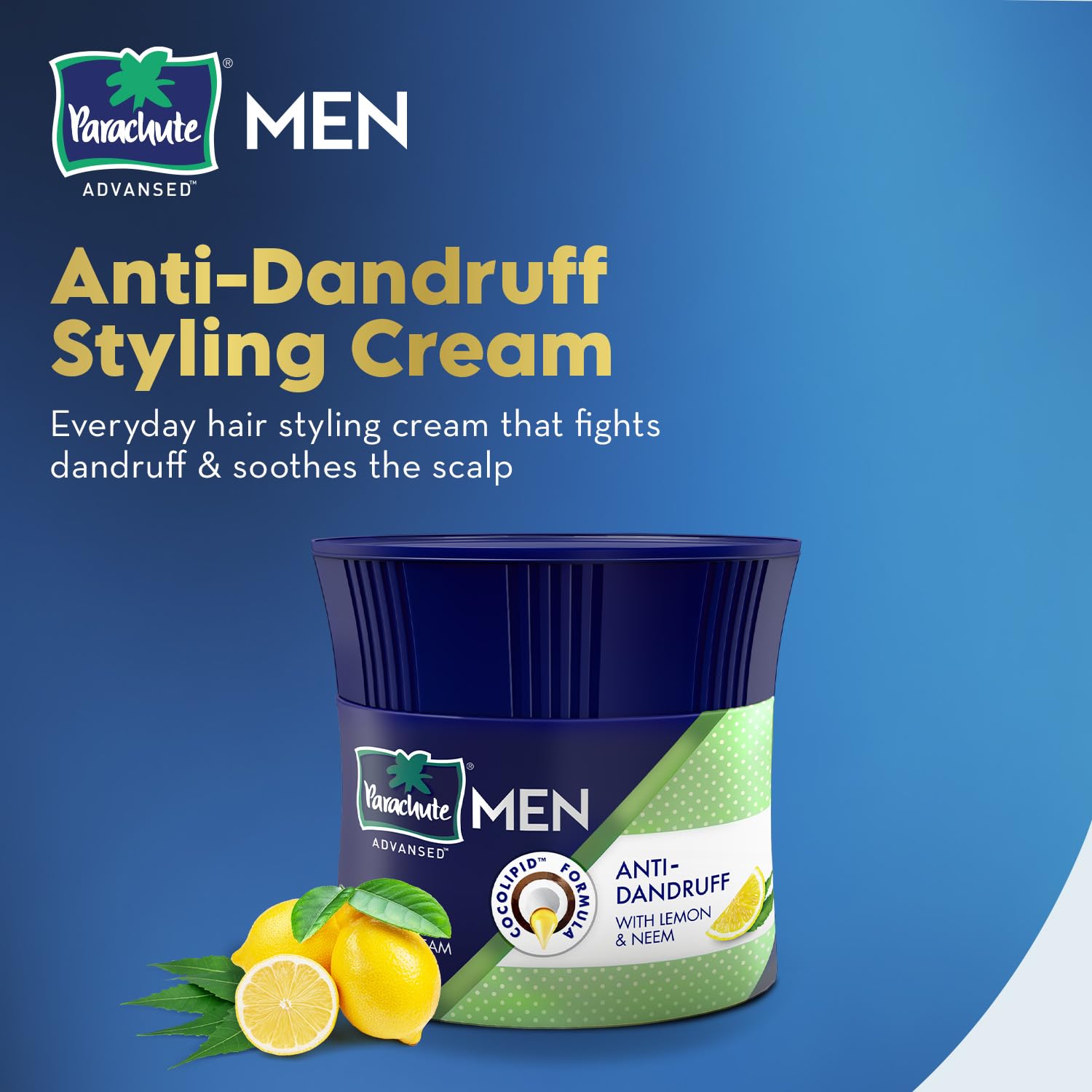 Parachute Hair Cream for Men - 100ml (Pack of 3) | Anti-Dandruff Treatment | Post-Shower Hair Moisturizer | Non-Sticky Oil-Free Formula | Perfect for Daily Styling & Frizz Control