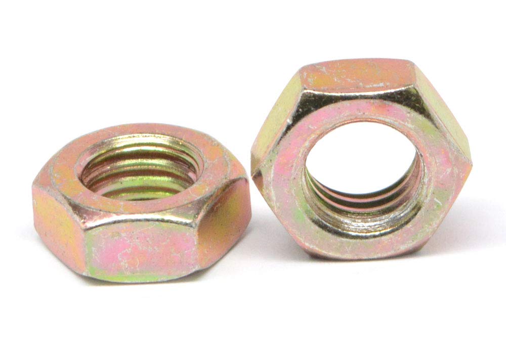 #4-40 x 3/16 x 1/16 Coarse Thread Hex Machine Screw Nut - Low Carbon Steel Yellow Zinc Plated (Pack of 10,000) - Ideal for Electronics, Automotive & DIY Projects