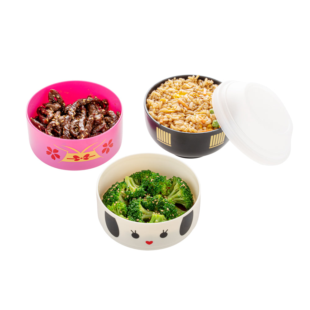 Bento Tek 22 oz Maiko Kokeshi Japanese Bento Lunch Box - 2 Tier Stackable Food Container (4.25