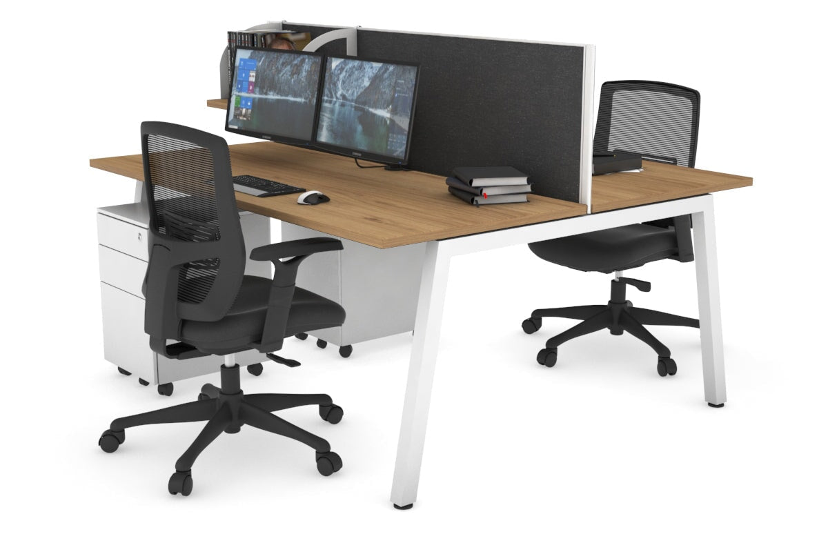 Quadro 2 Person Office Workstation Desk [1400L x 700W] - Perfect for Shared Workspaces & Collaborative Office Environments