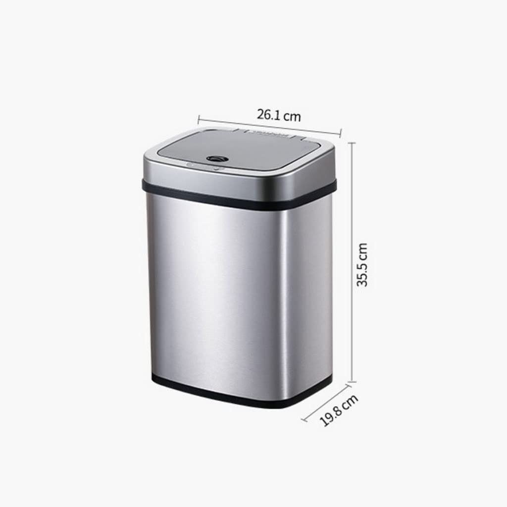 Automatic Sensor Trash Can - Hands-Free Bathroom & Kitchen Waste Bin with Lid, Touchless Garbage Container for Toilet Paper, Compost, and Recycling (Color: Black) - Perfect for Home, Office, and Commercial Spaces