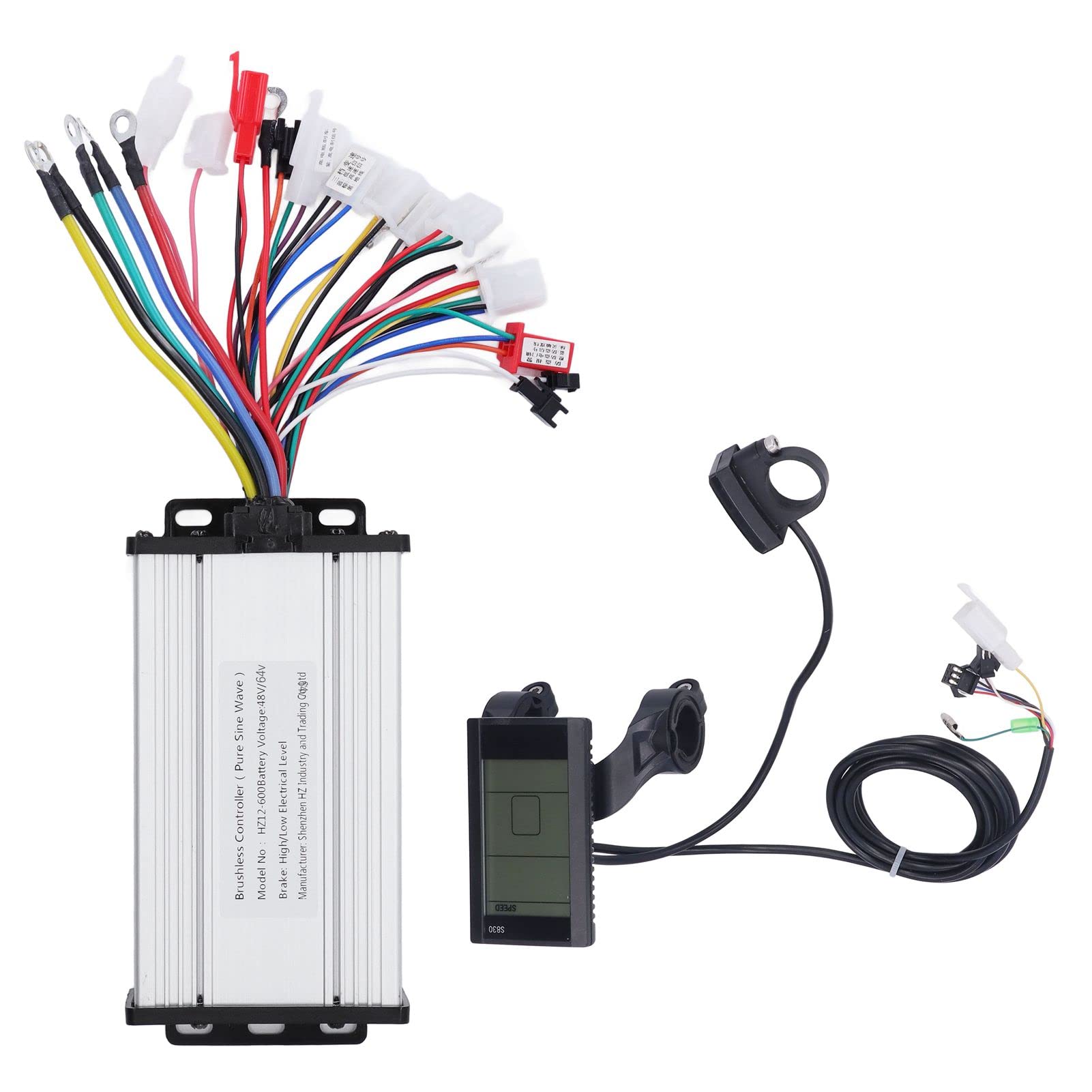 48V 64V 600W Sine Wave Scooter Controller with LCD Panel - High Power Electric Bike Motor Controller, Durable & Heat Dissipation Design - Perfect for E-Scooters, E-Bikes, and Electric Mobility Vehicles