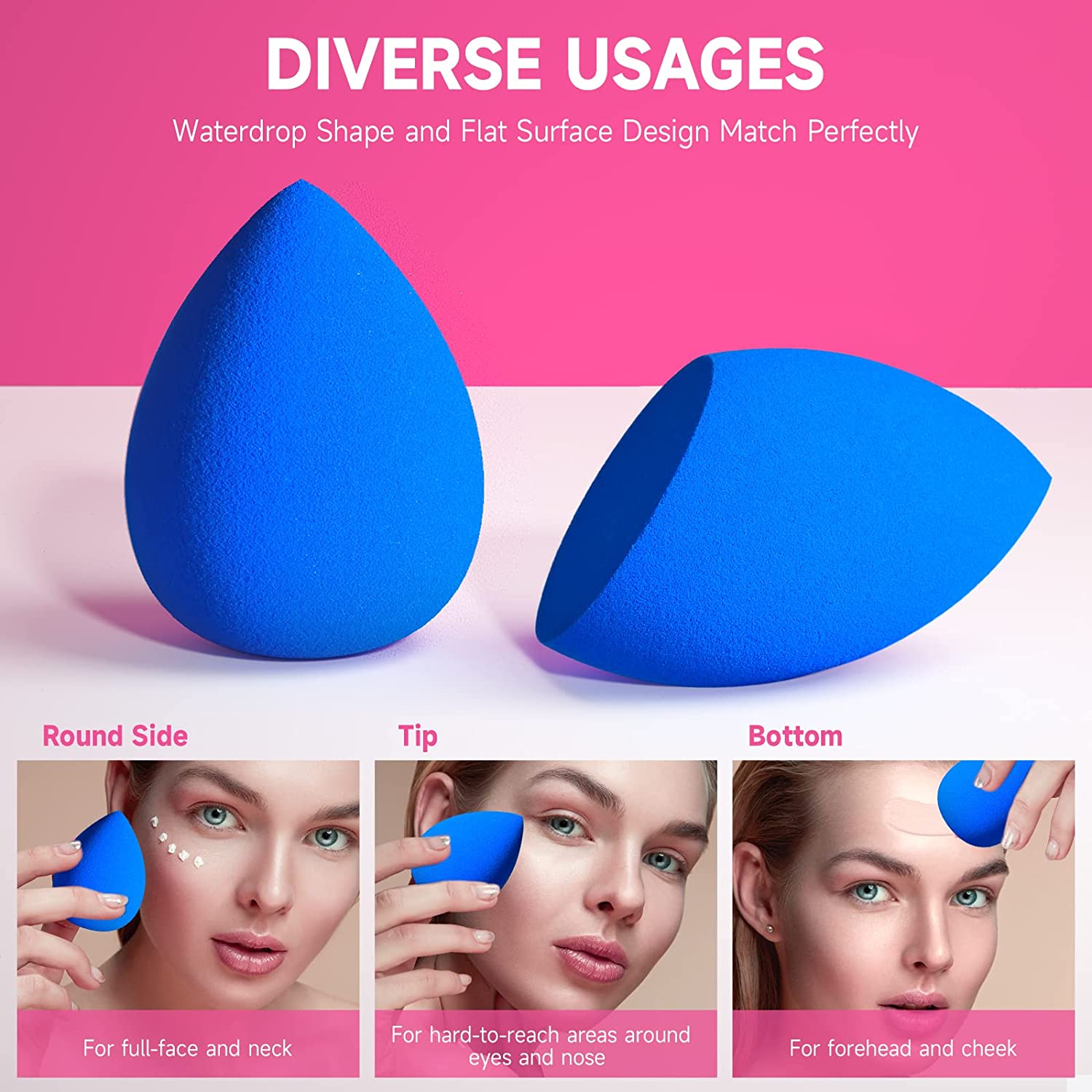 12 PCS Makeup Sponge Set with Holder - Beauty Blender for Foundation, Liquid, Cream & Powder - Multi-Color Cosmetic Sponges for Flawless Makeup Application - Perfect for Professional Artists & Home Use