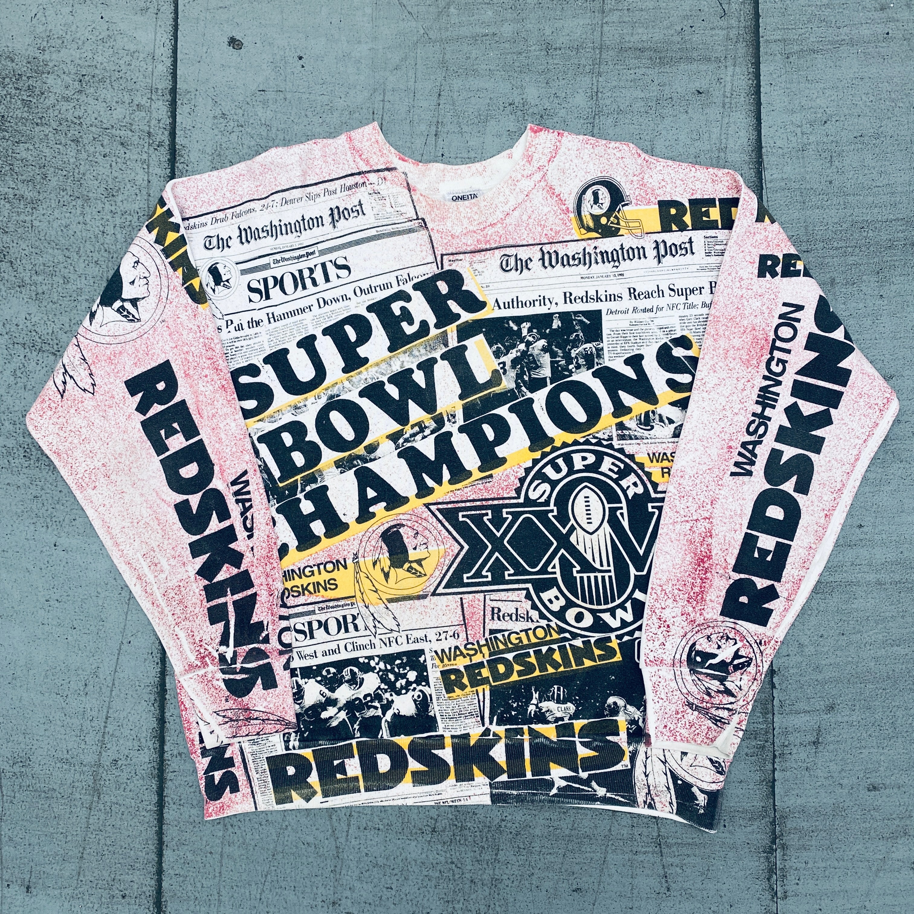 Washington Redskins 1992 Super Bowl XXVI Champions Vintage Sweatshirt - Large Size - Retro NFL Football Fan Gear for Game Day & Casual Wear