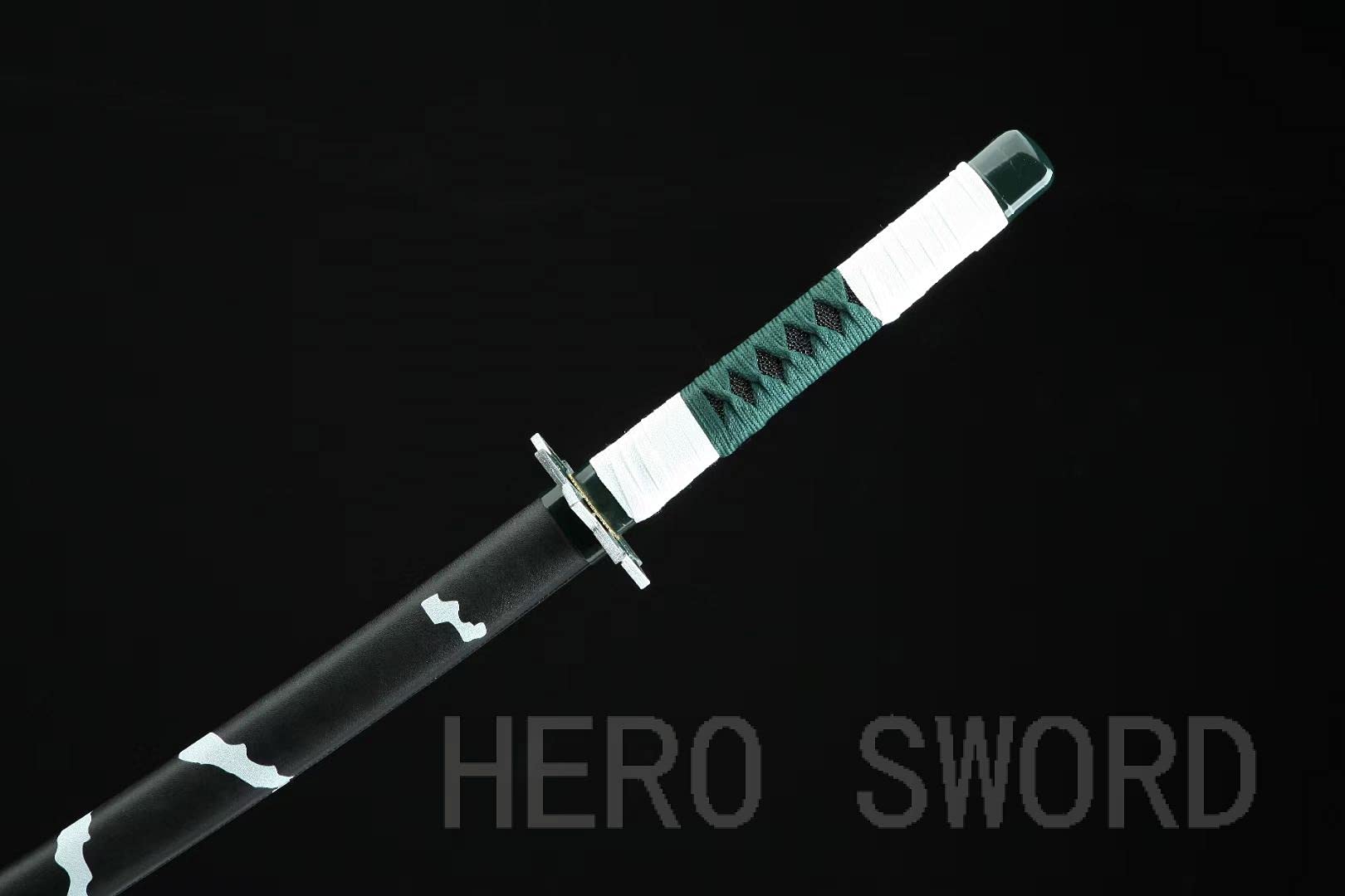 HERO SWORD Japanese Anime Katana - Hand Forged 1045 Carbon Steel Samurai Sword, Full Tang Handmade Sharp Blade - Demon Slayer Inspired Katana for Cosplay, Martial Arts Training & Collection