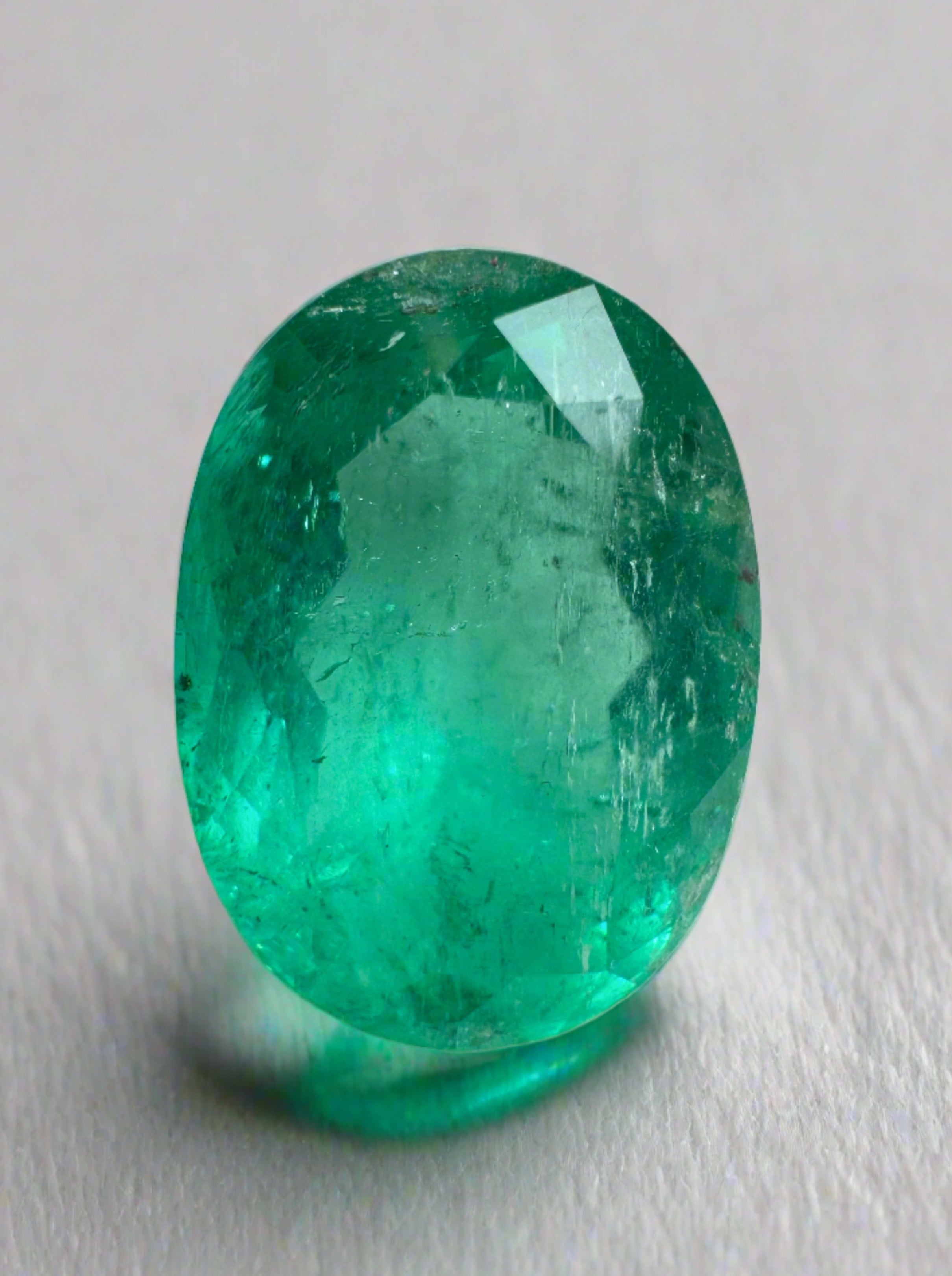 3.85 Carat Deep Bluish Green Natural Loose Colombian Emerald Oval Cut Gemstone for Jewelry Making, Engagement Rings & Luxury Gifts