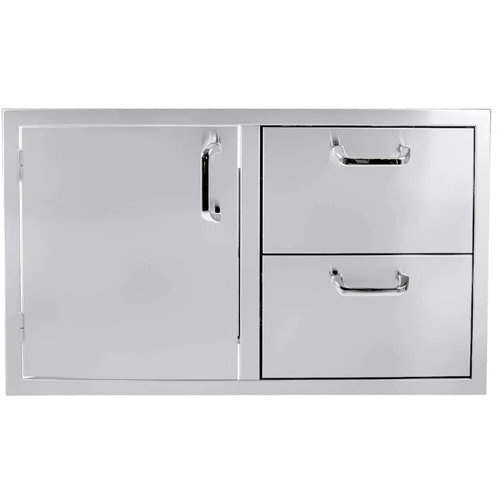 NorCal 260 Series 32 Inch Reversible Access Door & Double Drawer Combo - Perfect for Kitchen Cabinets, Bathroom Storage & Home Organization