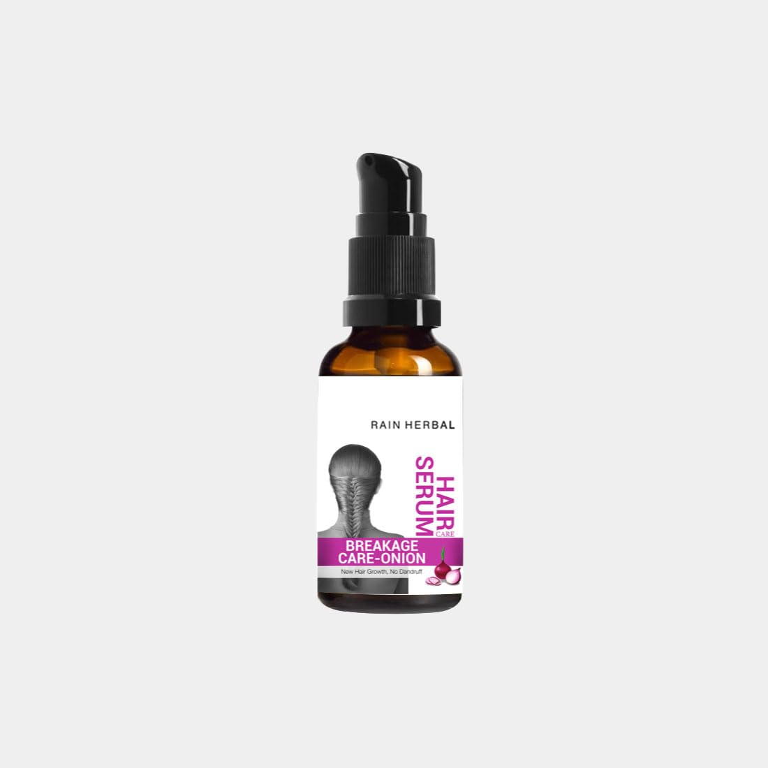 Rain Herbal Breakage Care Onion Hair Serum for Hair Growth & Dandruff Prevention | 30ml | Strengthens Hair & Promotes Scalp Health | Perfect for Daily Hair Care Routine & Damaged Hair Repair