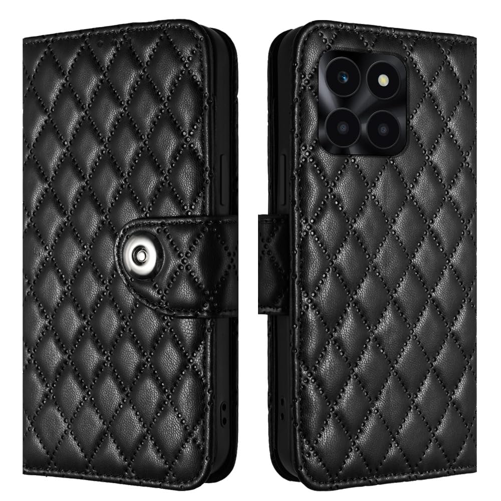 Honor X6a Wallet Phone Case - PU Leather Cover with Crossbody Lanyard, 7 Card Slots & Kickstand | Compatible with Honor X6a | Perfect for Travel, Shopping & Everyday Use