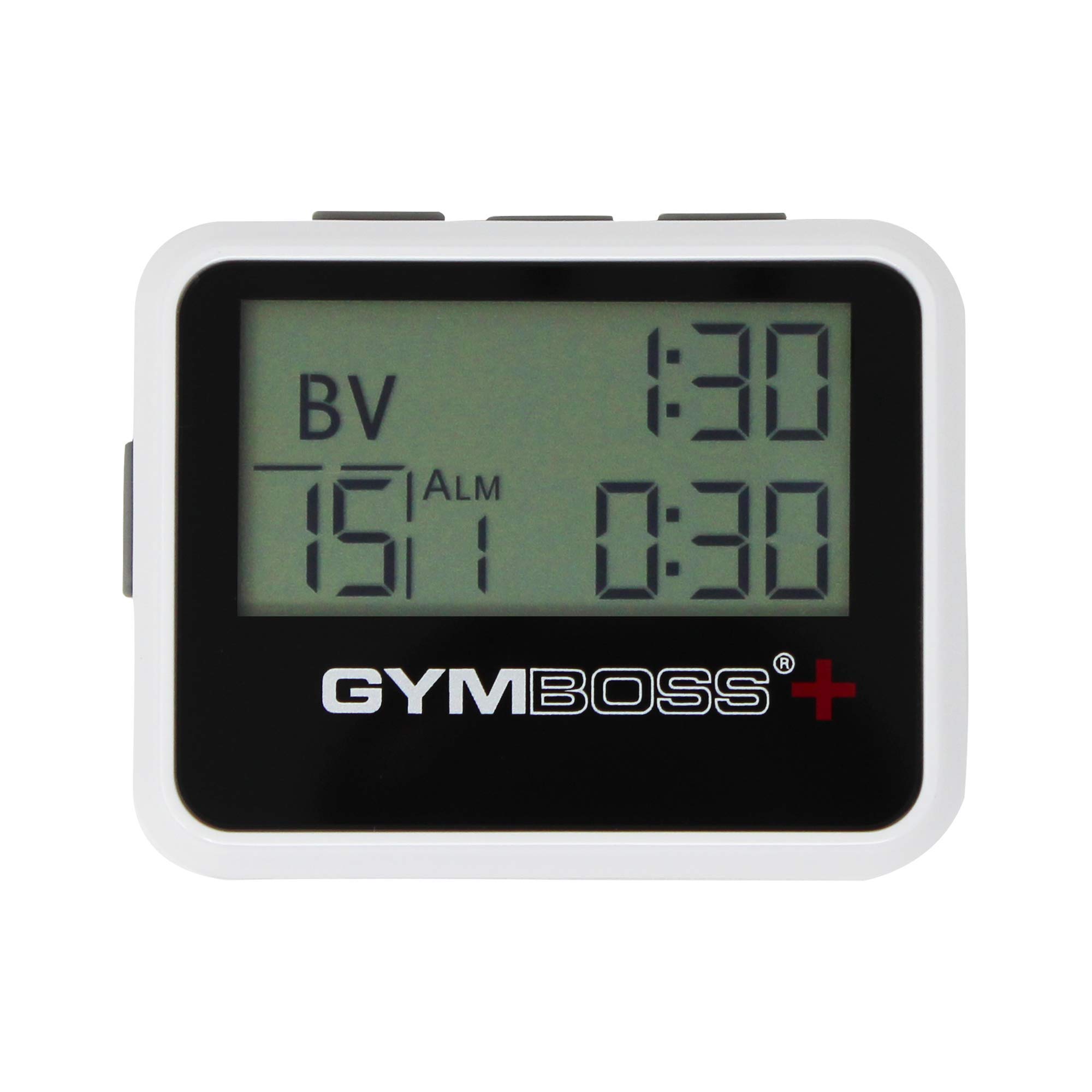 Gymboss Plus Interval Timer and Stopwatch - White/Black Hardcoat for Workouts, HIIT, Boxing, Running & Fitness Training
