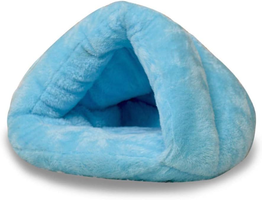 **Cozy Winter Cat Bed - Soft & Warm Pet Sleeping Bag with PP Cotton, Mat, Pad & Tent - 45x45x33cm (Blue) - Perfect for Indoor Cats & Small Pets**    *(Use Case: Ideal for keeping your feline friend warm and comfortable during cold winter nights, nap time, or cozy lounging at home.)*