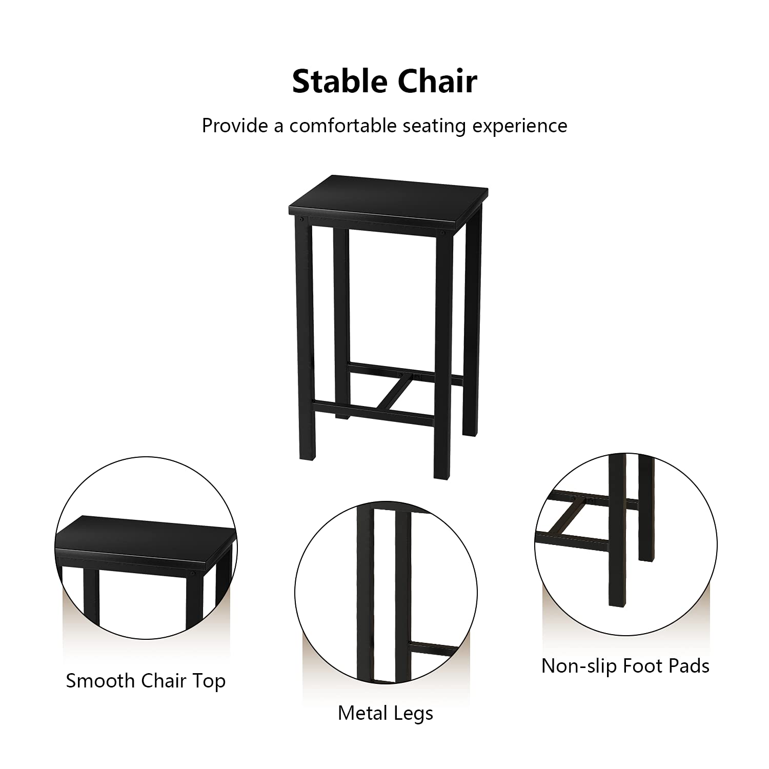 AWQM 5-Piece Modern Dining Table Set with 4 Chairs - Kitchen Breakfast Bar Table & Stool Set for Pub, Living Room, Breakfast Nook - Easy Assembly Home Furniture for Small Spaces & Apartments