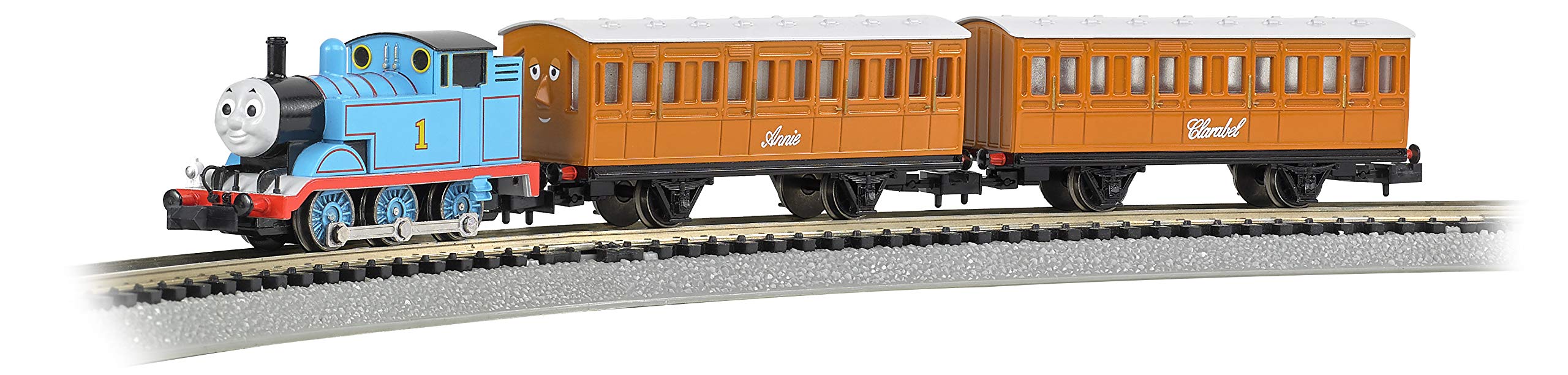 Bachmann Trains Thomas & Friends Ready-to-Run Electric Train Set with Annie and Clarabel - N Scale Blue Model Train for Kids & Collectors - Perfect for Christmas Gifts & Home Layouts