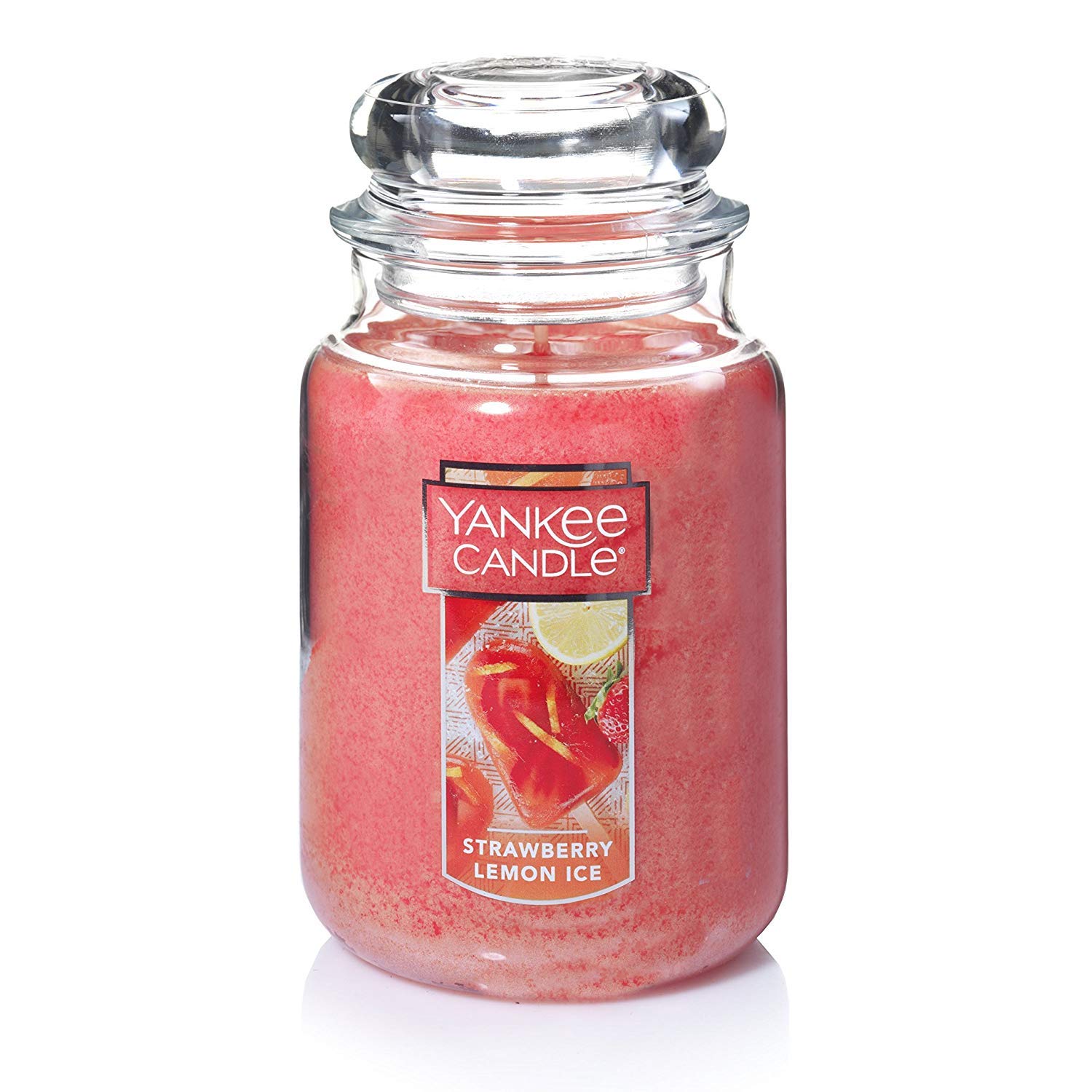 Strawberry Lemon Ice Large Jar Candle - Fresh & Fruity Scented Candle for Home, Office, Spa Relaxation & Romantic Ambiance