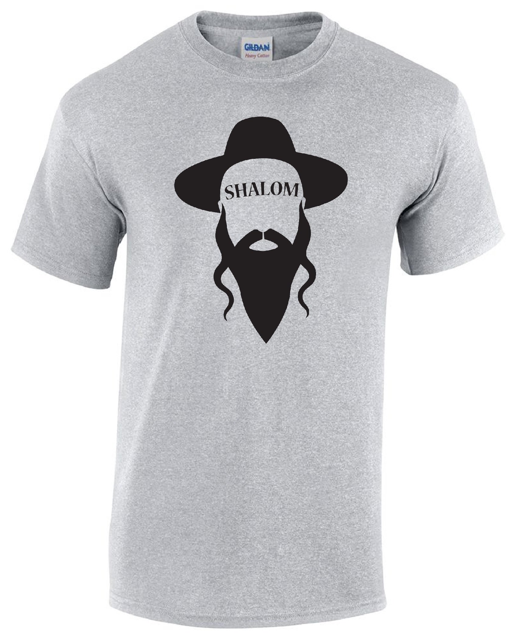 STUFF WITH ATTITUDE Shalom Gray T-Shirt | Trendy Casual Cotton Tee for Men & Women | Perfect for Everyday Wear, Street Style & Jewish Pride Apparel