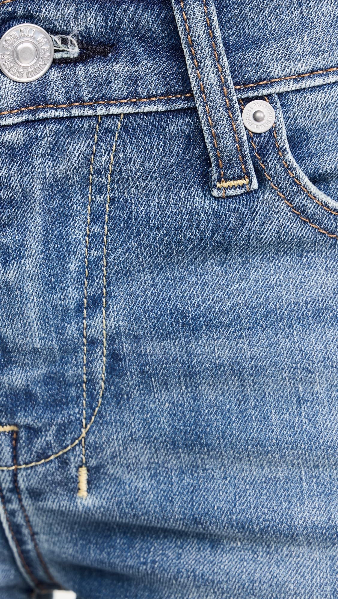 7 For All Mankind Women's Dojo Tailorless Jeans - High Waist Stretch Denim Pants for Casual Wear & Everyday Outfits