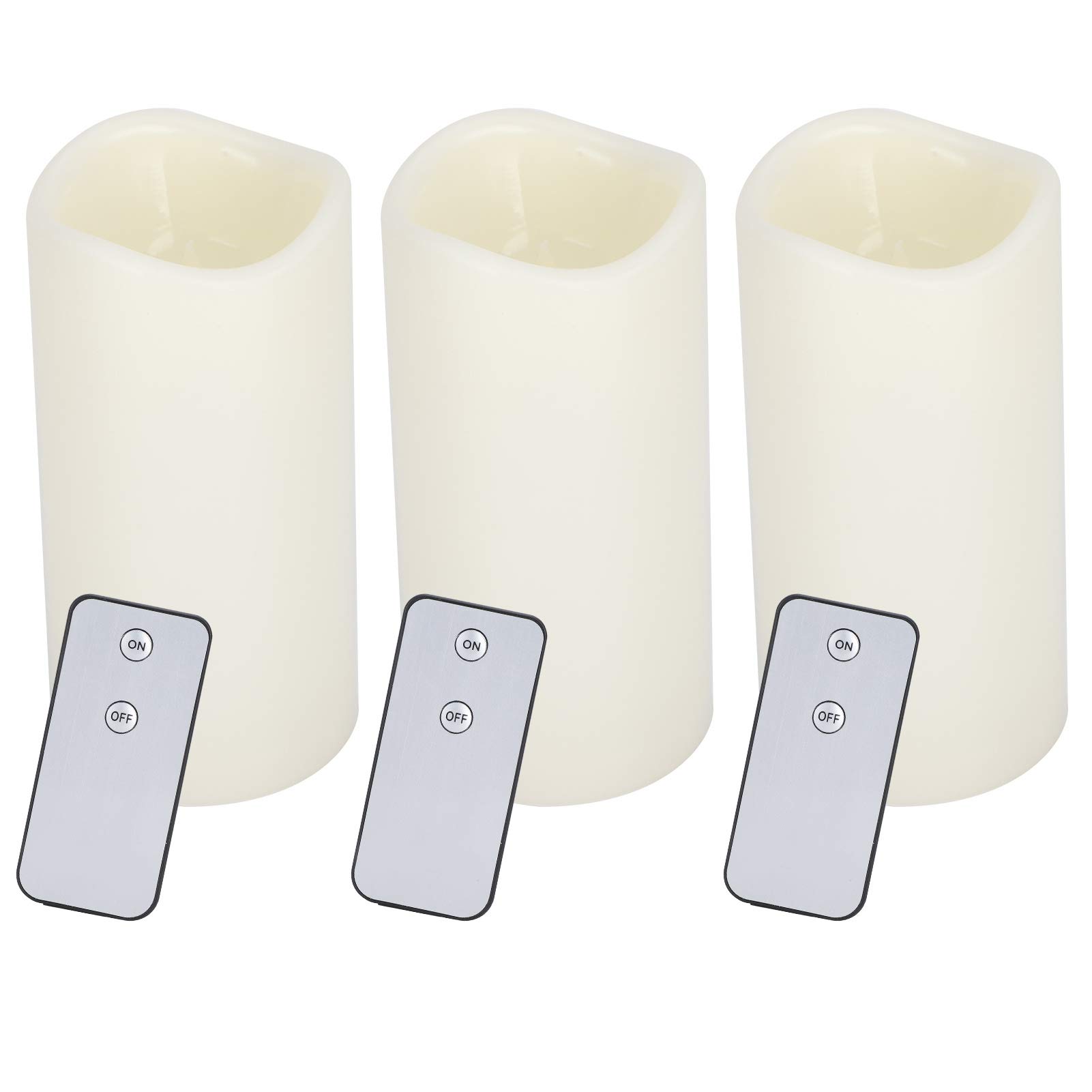 Zerodis 3PCS Flameless LED Candles with Remote Control - Battery Operated Electronic Candles for Wedding, Party, Home Decor, Kitchen & Romantic Ambiance - Perfect for Centerpieces, Holiday Decor & Relaxation