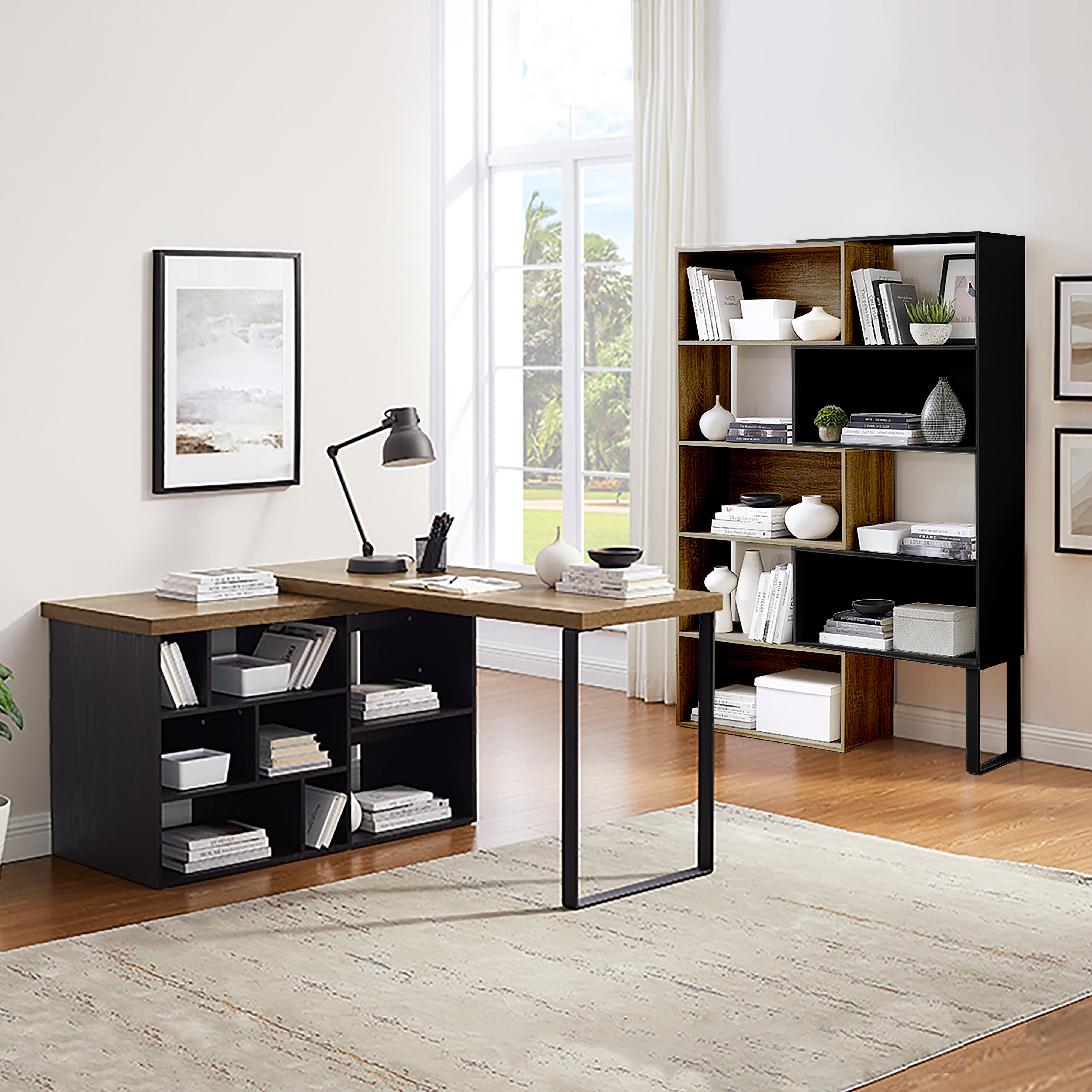 Criterion Aspire Adjustable Height Desk 150cm - Dark Oak Black Finish | Ergonomic Home Office & Gaming Desk for Comfort & Productivity
