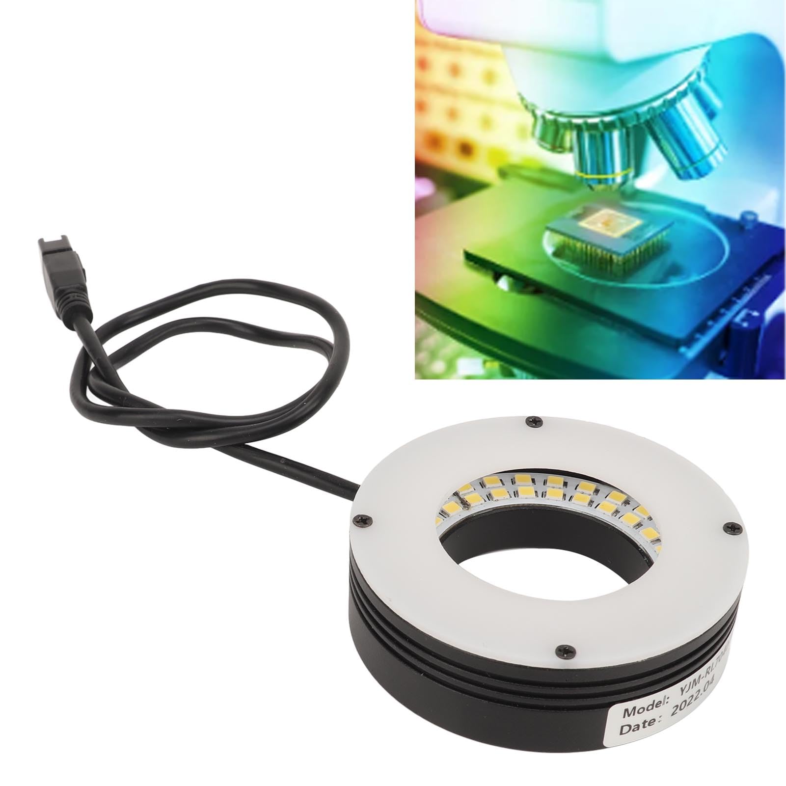 LED Ring Light for Stereo Microscopes - Bright & Focused Illuminator with 0° Angle - Perfect for Small Lathes, Jewelry Making & PCB Inspection