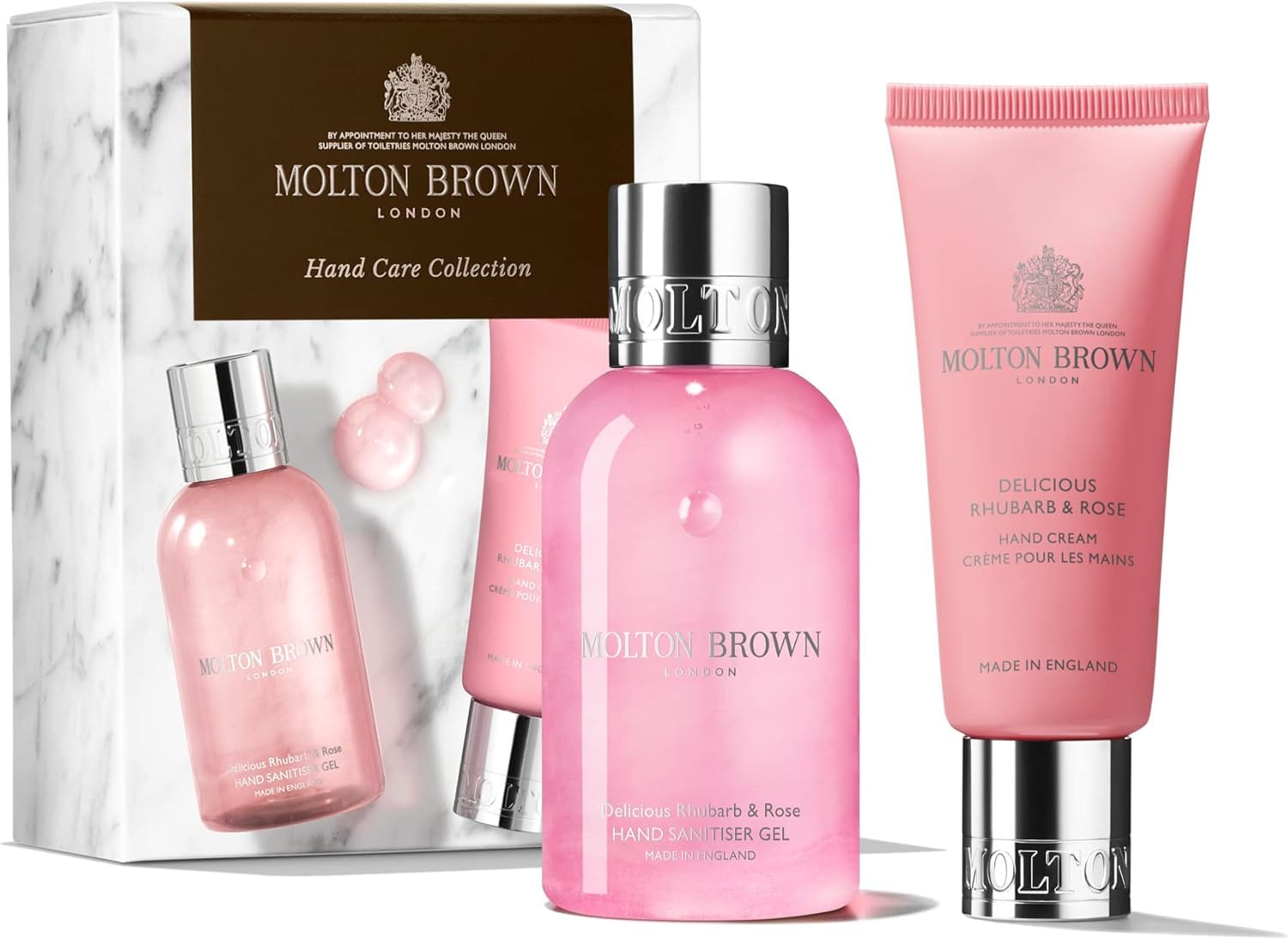 Molton Brown Delicious Rhubarb & Rose Hand Care Gift Set - Luxurious Hand Wash & Lotion Duo for Soft Skin | Perfect for Spa Days, Self-Care & Gifts