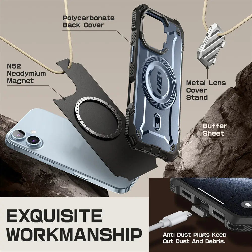iPhone 16 SUPCASE UB Mag XT Heavy Duty Magnetic Case - Shockproof Protective Cover with Strong Magnetic Mount for Car & Home Use - Perfect for Outdoor Activities, Travel & Daily Protection
