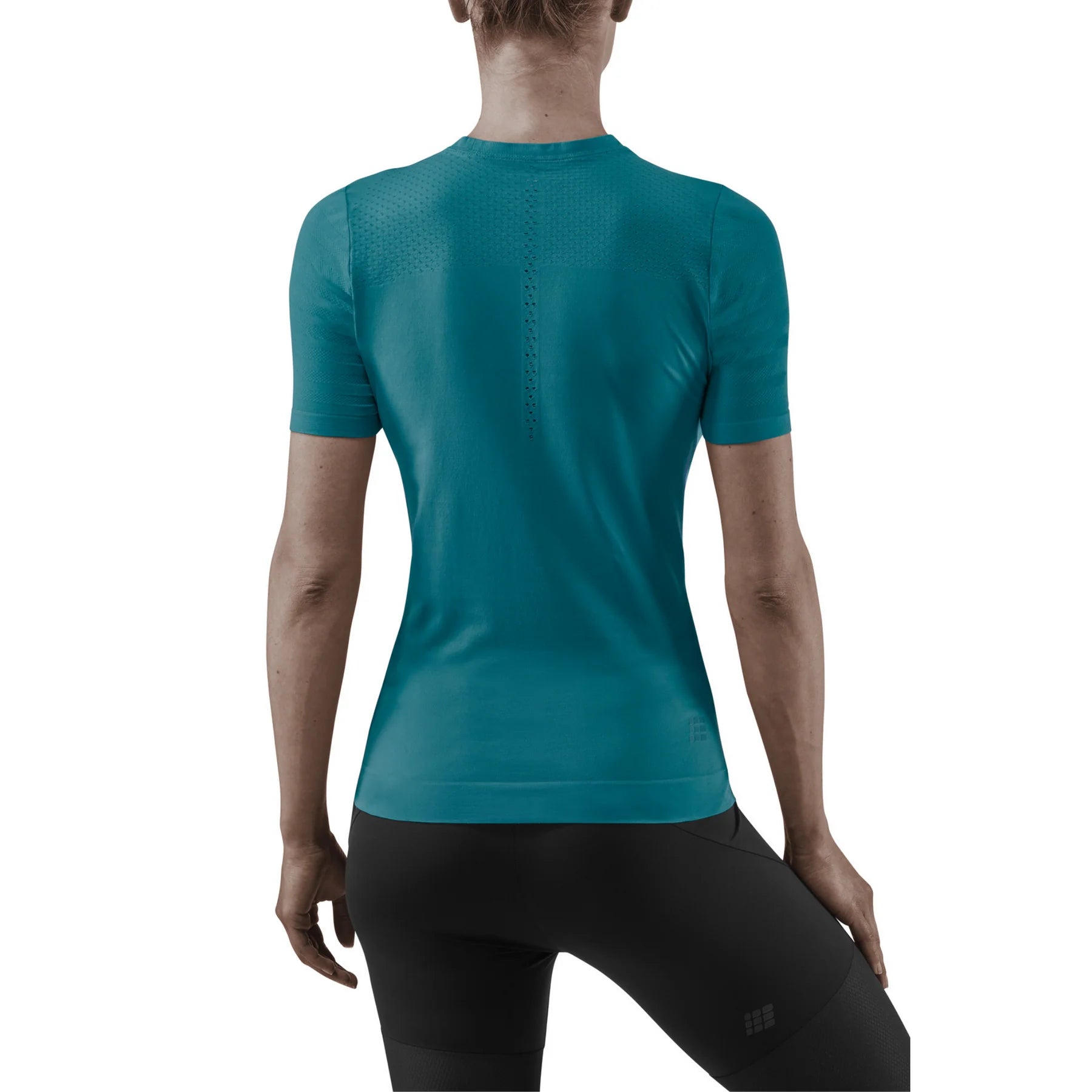 CEP Women's Run Ultralight Short Sleeve Shirt - Breathable Moisture-Wicking Running Top for Women in Petrol Blue - Perfect for Jogging, Gym Workouts & Outdoor Activities