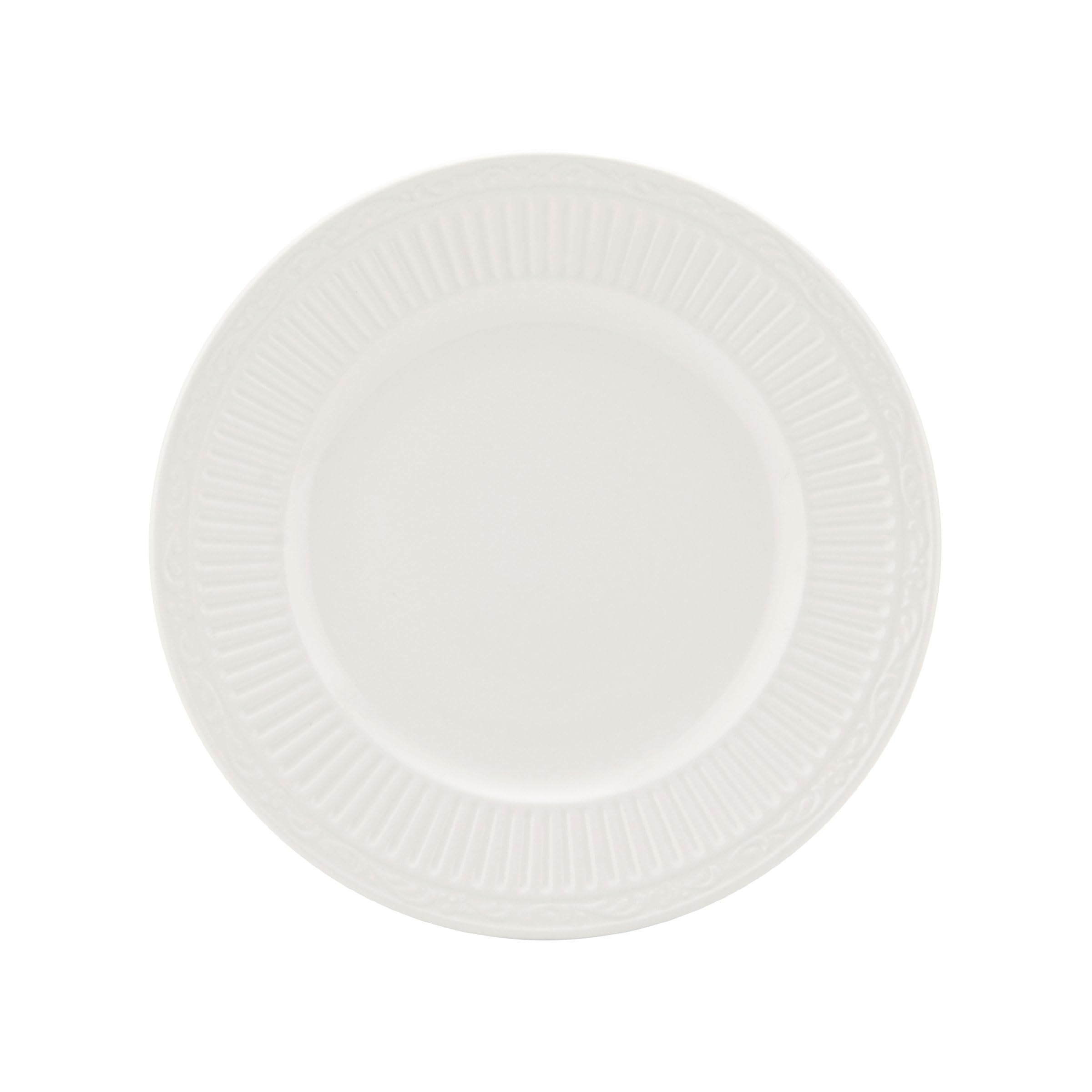 Mikasa Italian Countryside 16-Piece Dinnerware Set - Classic White Porcelain with Fluted Bands, Service for 4 - Dinner Plates, Salad Plates, Bowls & Mugs - Microwave & Dishwasher Safe - Perfect for Family Dinners, Entertaining Guests & Everyday Use