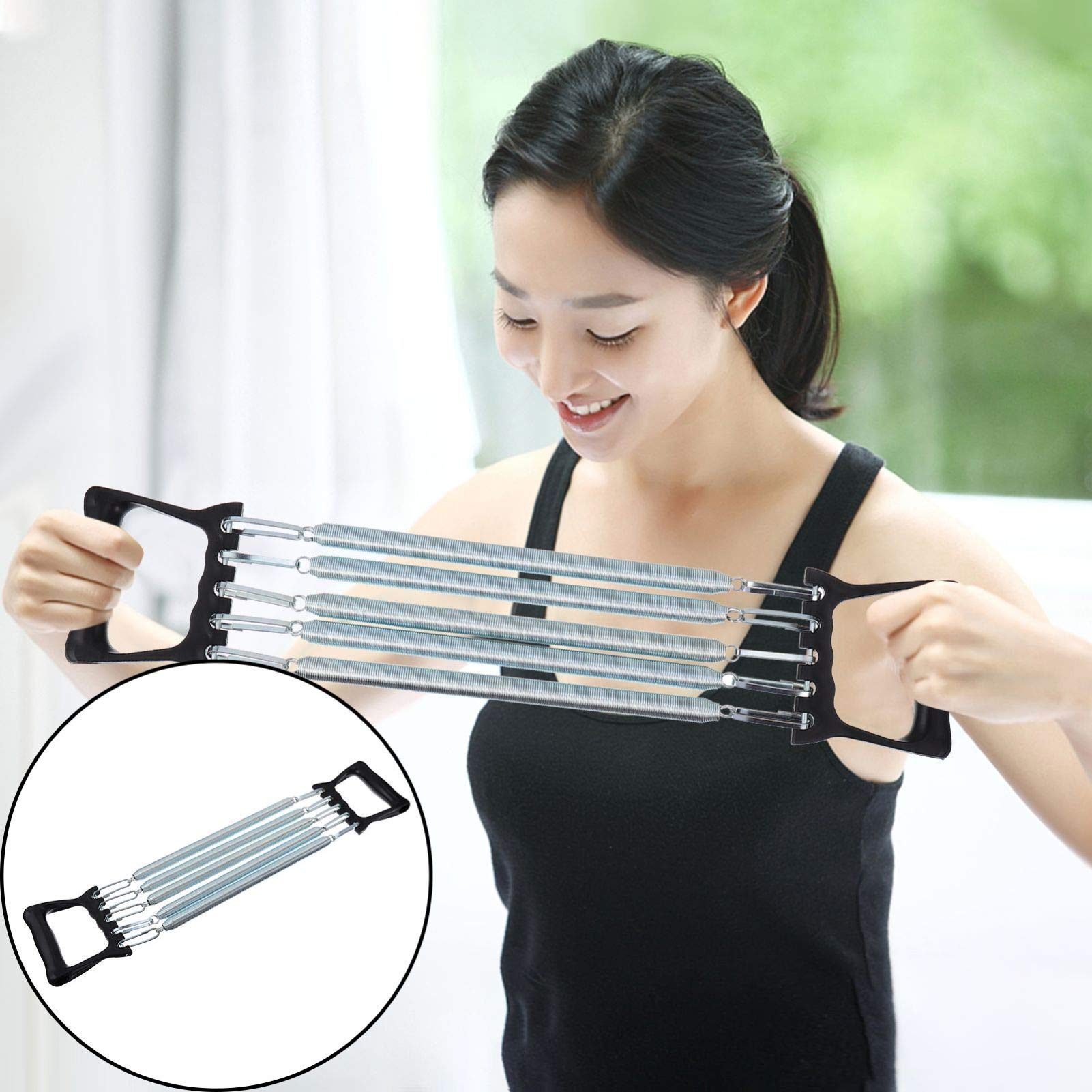 **Abaodam 5-Spring Chest Expander & Hand Gripper – Arm Pull Bar for Strength Training, Muscle Exercise & Resistance Bands – Home Gym Equipment for Shoulder & Hand Workouts – Perfect for Home Fitness, Strength Building & Rehabilitation**