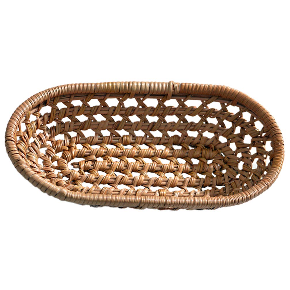 Stylish Hemoton Woven Storage Basket - Rattan Fruit & Vegetable Bowl, Umbrella Holder, American-Style Coaster - Perfect for Kitchen Organization, Bathroom Decor, and Living Room Storage