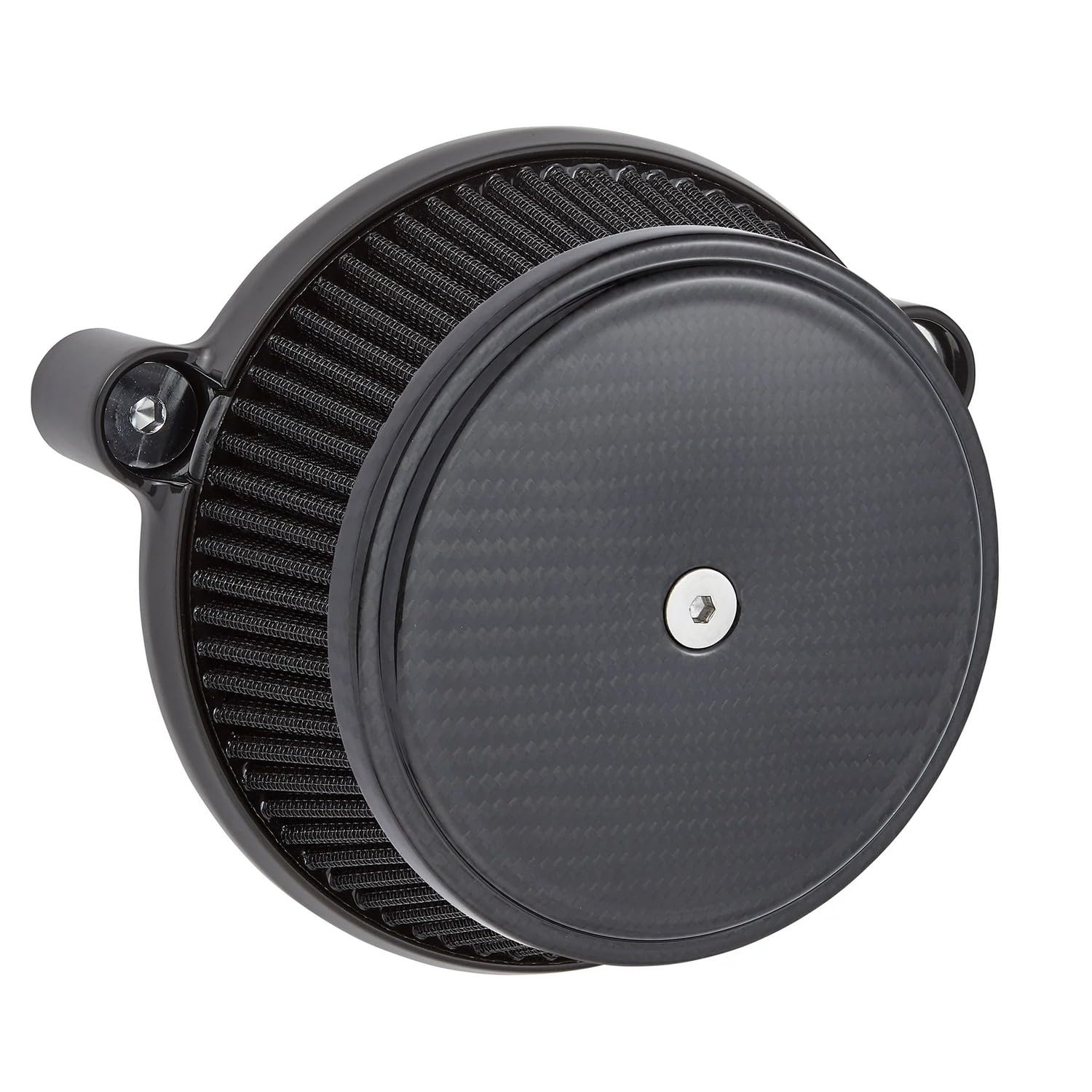 Arlen Ness 18-394 Big Sucker Stage I Air Filter Kit - Carbon Fiber with Red Filter - High Performance Air Intake Upgrade for Harley Davidson Motorcycles - Perfect for Cruisers & Touring Bikes