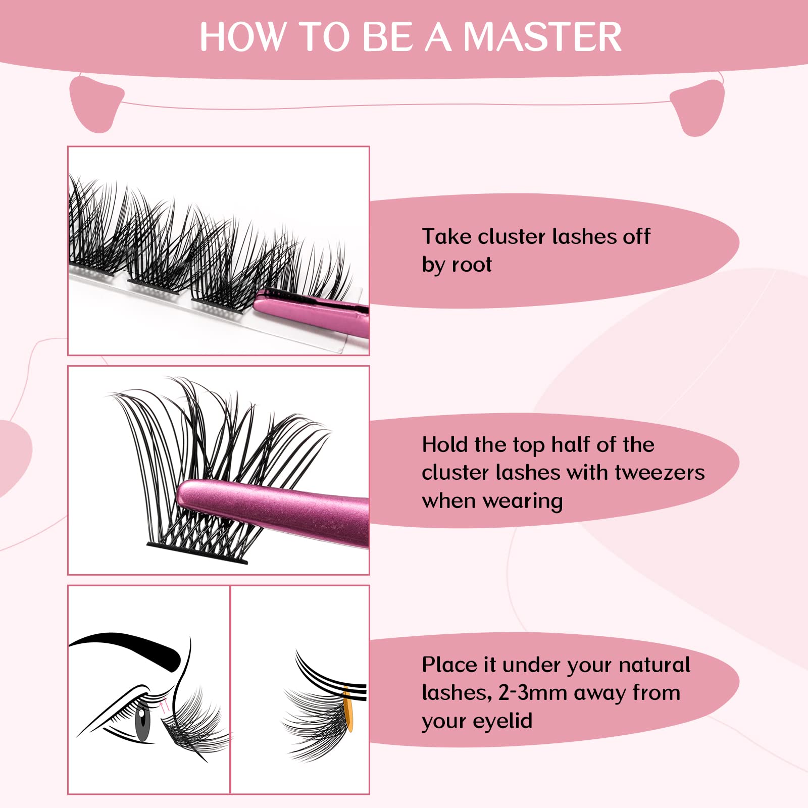 72 Pcs Cluster Lashes - Natural DIY Eyelash Extensions with Super Thin Band, Reusable Soft & Comfortable Individual Lashes (Natural-C-8-16 Mix) for Daily Wear, Special Occasions & Professional Makeup Looks