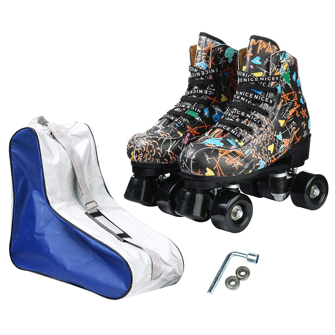 Best Unisex Classic High-Top Roller Skates for Adults - Indoor & Outdoor Quad Wheels for Smooth Skating | Perfect for Rinks, Parks & Street Skating