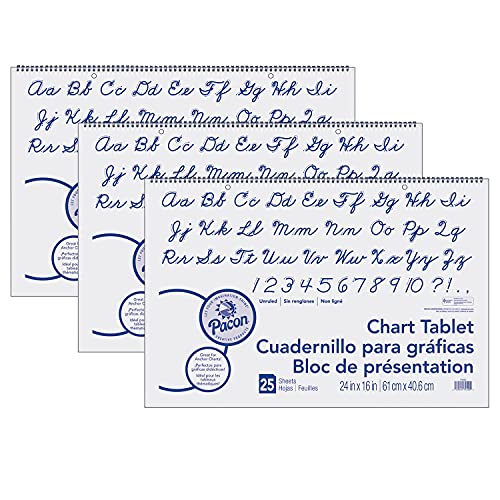 Pacon® Chart Tablet - Cursive Cover, Unruled 24