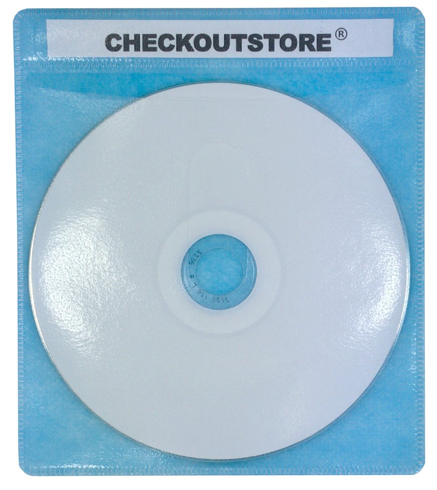 2000 Premium Double-Sided CD Storage Sleeves - Clear Plastic Protectors with Blue Edges for Music, Games & Data Disc Organization - Perfect for Home, Office & Media Collections