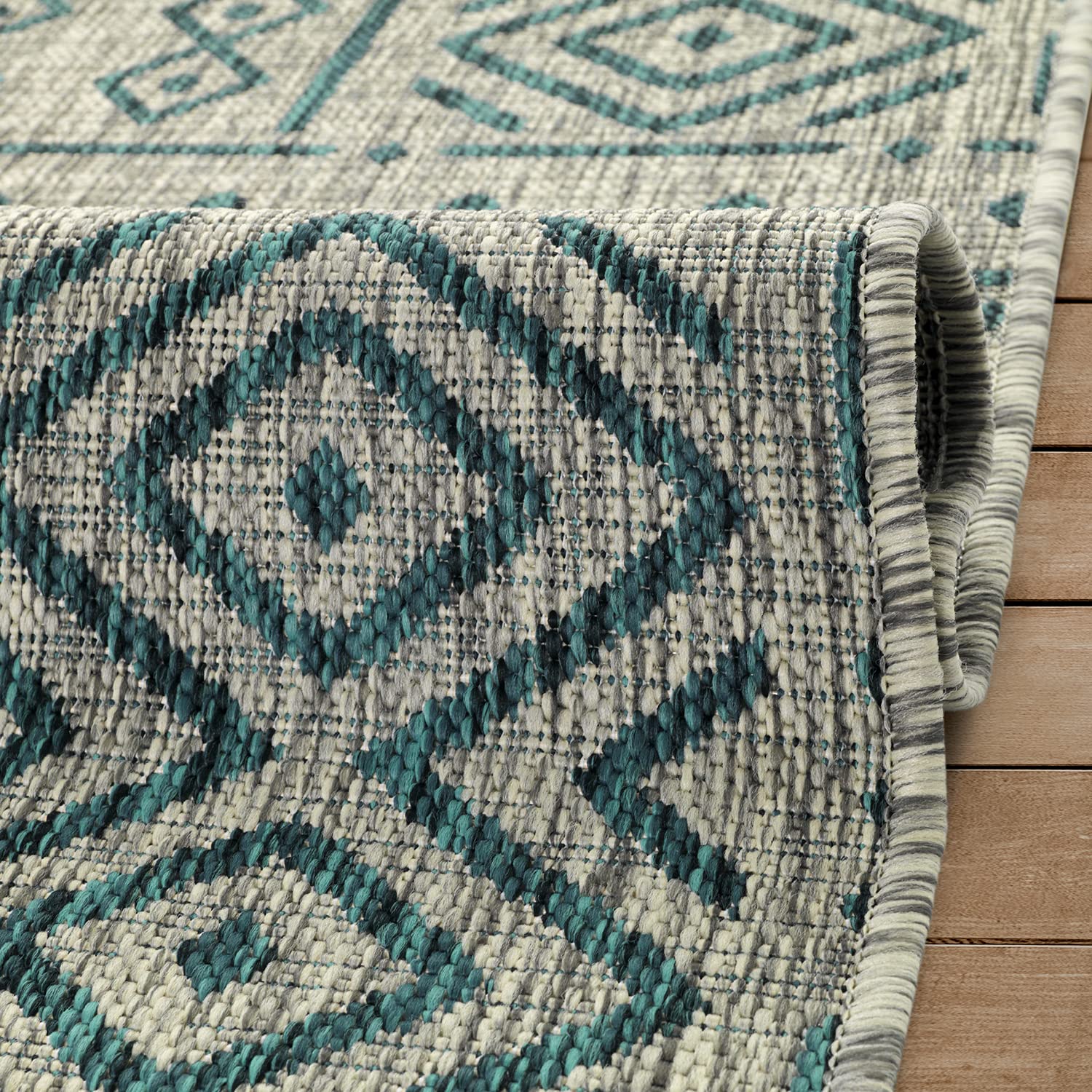 Antep Rugs 8x10 Bohemian Southwest Area Rug for Patio, Outdoor & Indoor Use - Green (7'10