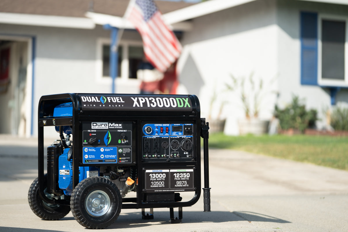 13,000W Dual Fuel Portable Generator with CO Alert - Reliable Backup Power for Home, Camping & Emergency Use