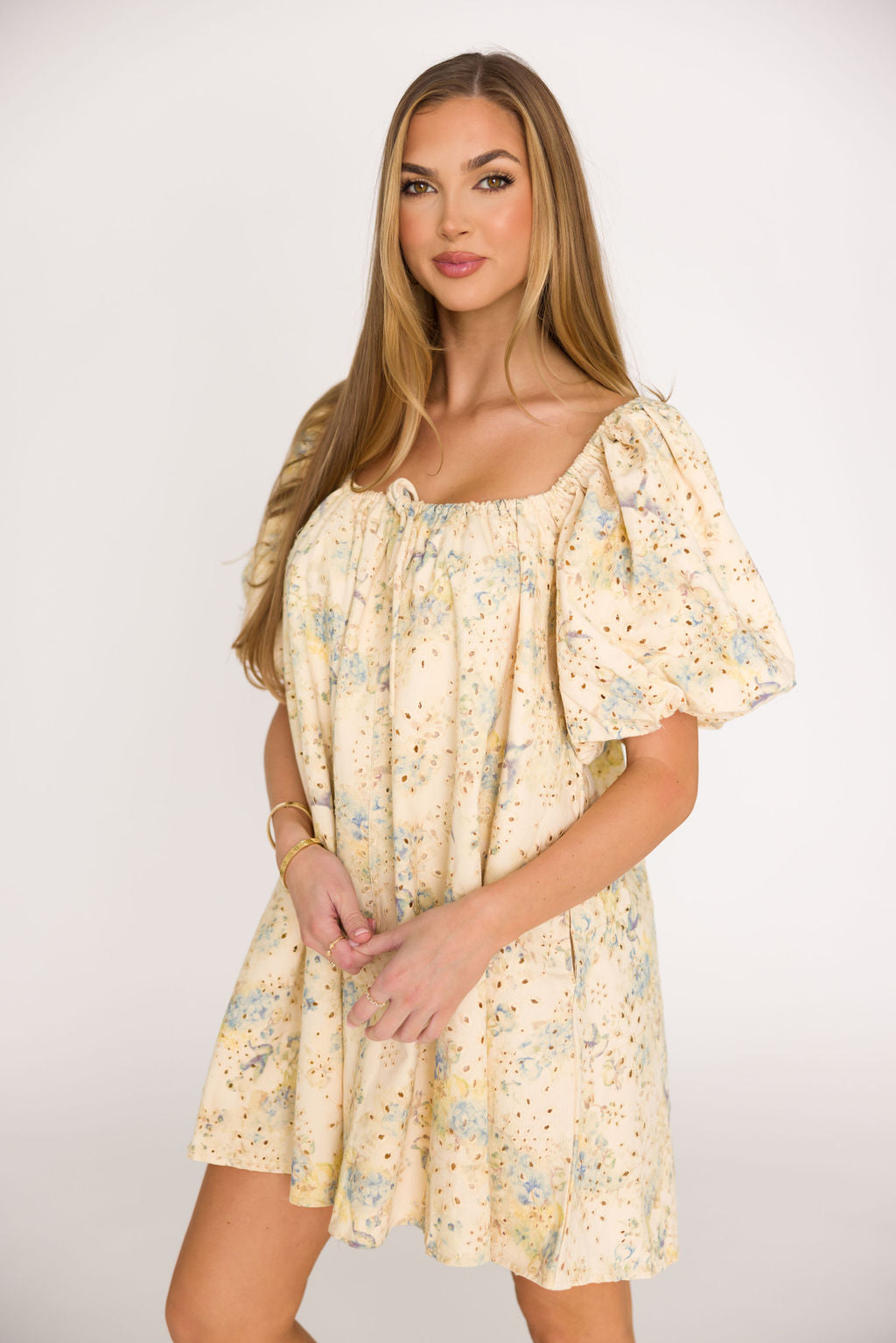 Jennie Floral Print Babydoll Mini Dress - Blue | Summer Casual Dress for Women | Perfect for Beach, Party & Date Night