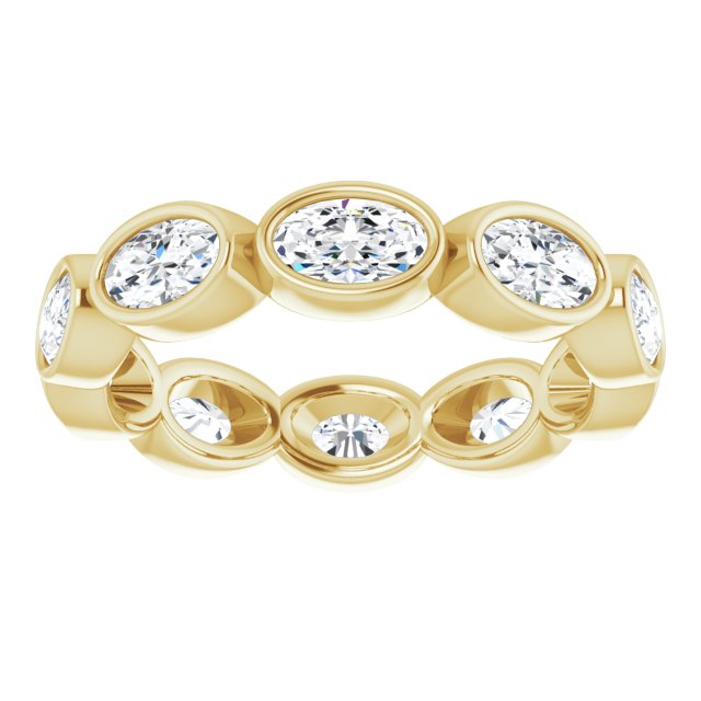 2.10 Carat Oval Diamond Eternity Band Stackable Ring for Women - 14K White Gold Wedding Anniversary Gift, Stackable Bridal Ring Set for Everyday Wear & Special Occasions