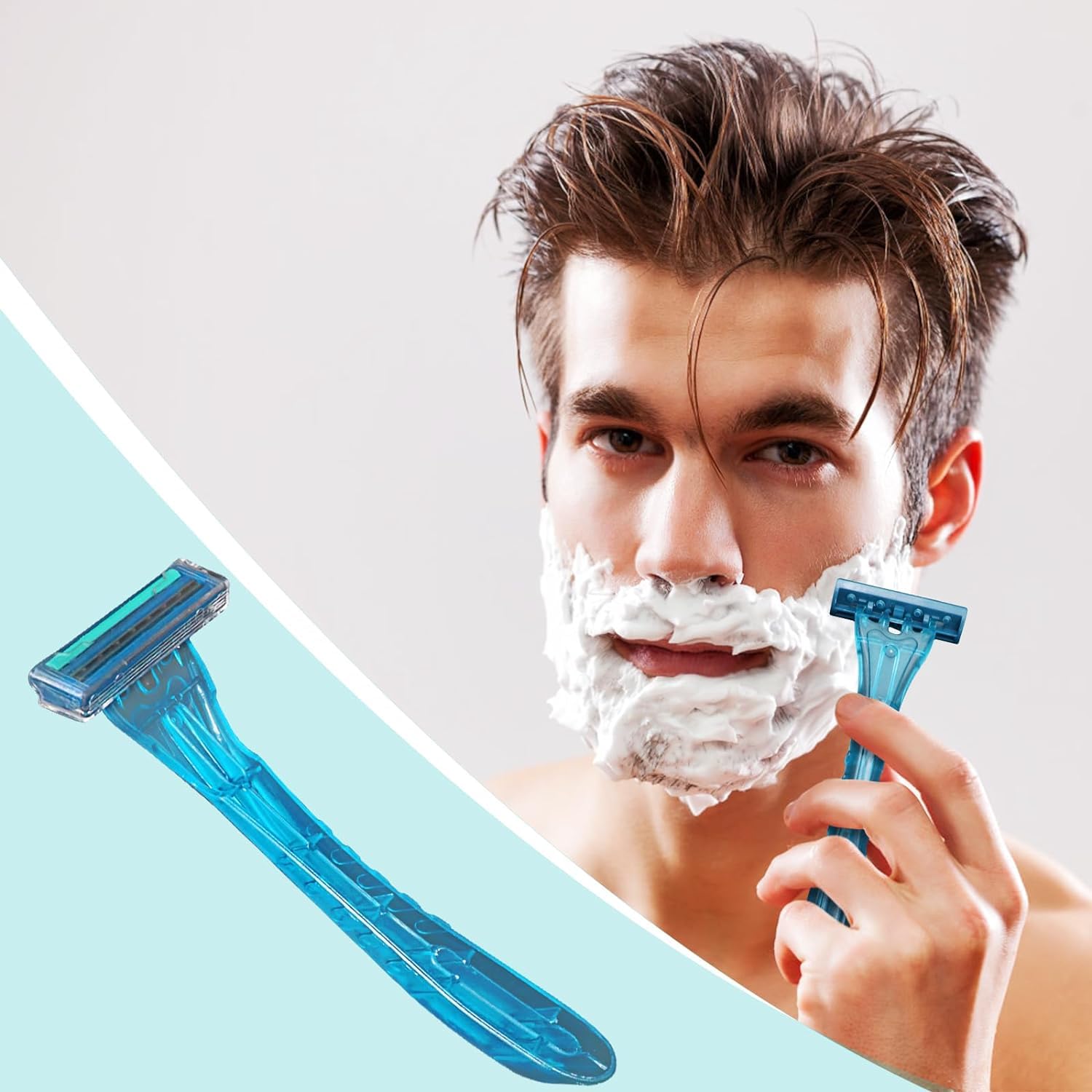900 Pack Kheoxusa Twin Blade Disposable Razors - Individually Wrapped 2-Blade Razors for Men & Women - Perfect for Travel, Tattoo Aftercare, Airbnb Amenities & Personal Grooming - Bulk Green Disposable Shavers