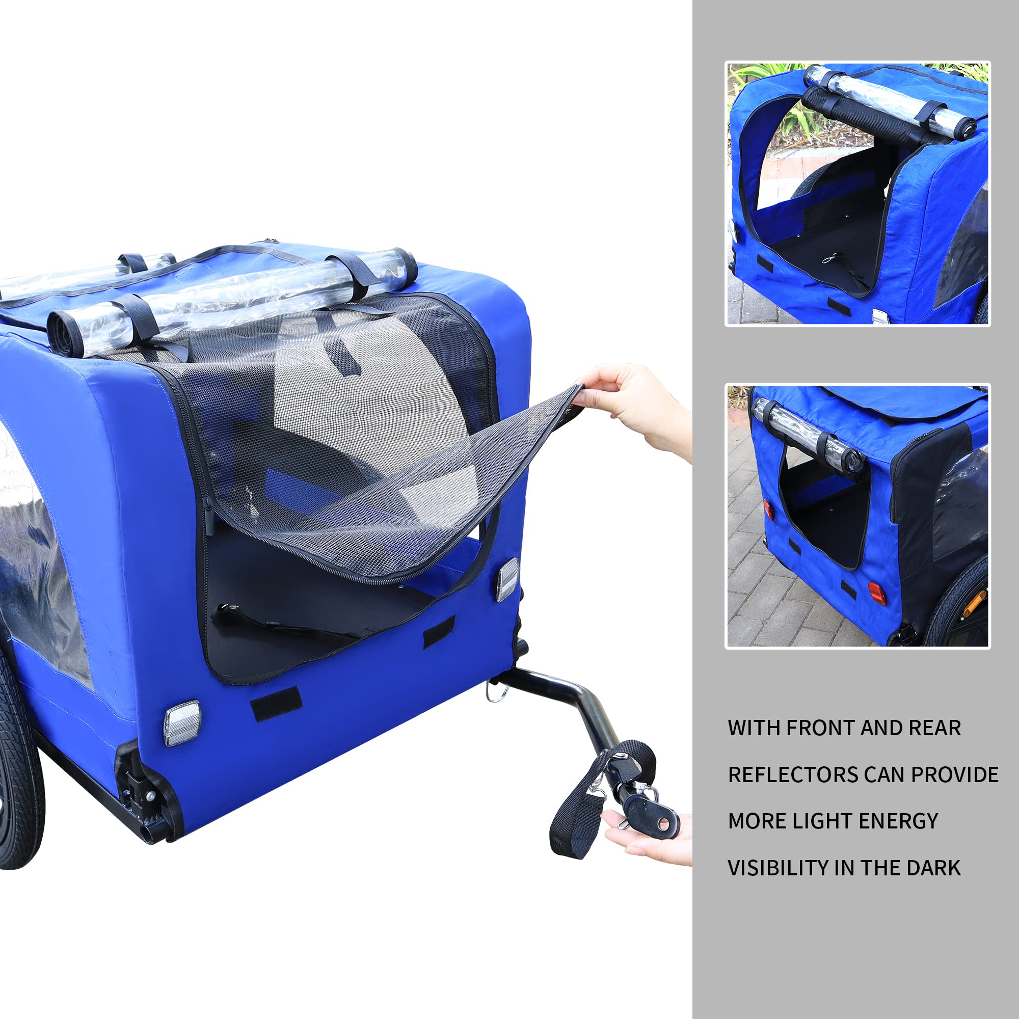 Foldable Pet Bike Trailer for Dogs & Small Pets - Lightweight Jogging Stroller & Easy-Folding Wagon Cart Frame - Perfect for Cycling, Running & Outdoor Adventures