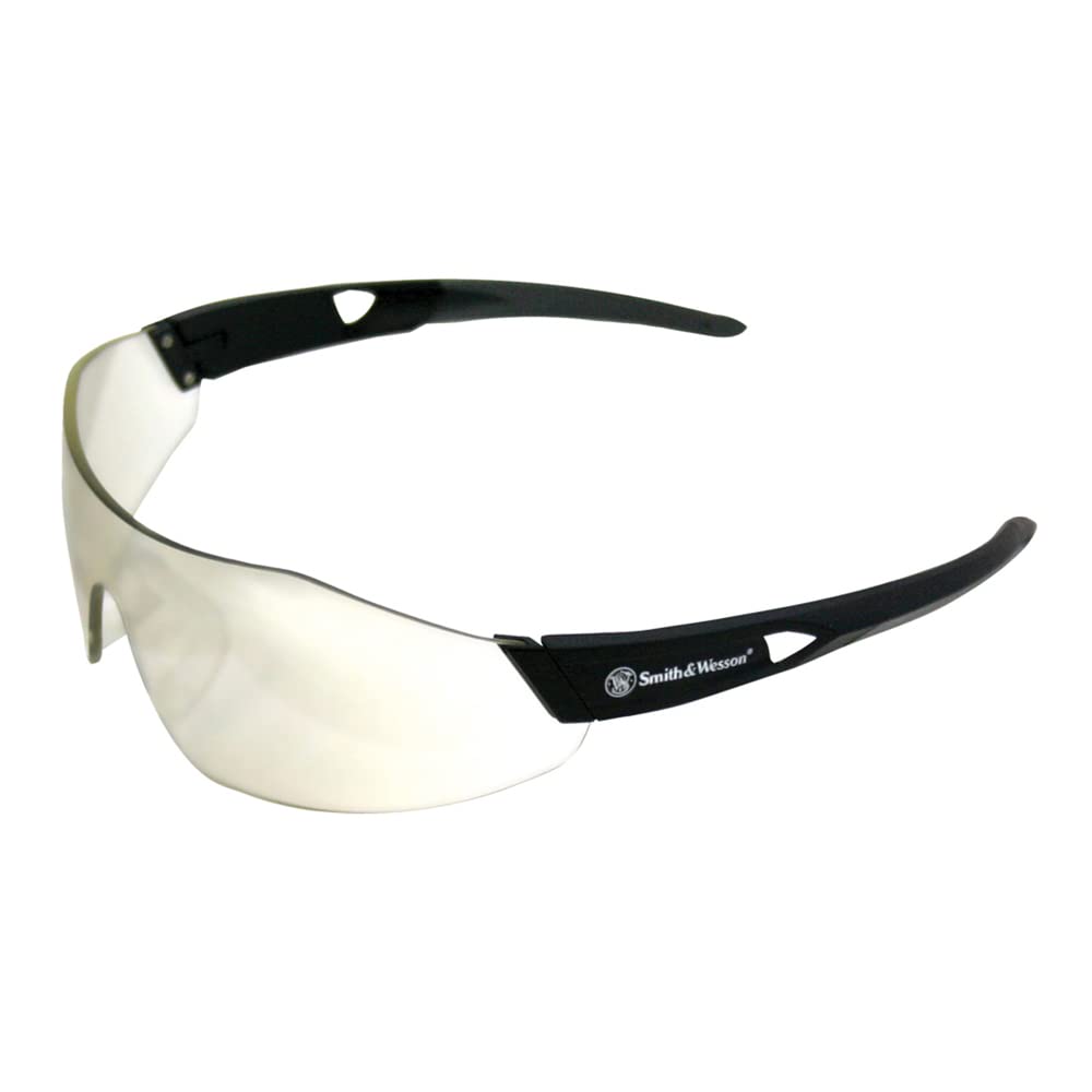 KLEENGUARD Smith & Wesson 44 Magnum Safety Glasses (23454) - Black Frame, Anti-Fog Lens for Indoor & Outdoor Use - 12 Pairs/Case - Ideal for Shooting Range, Construction Work & DIY Projects