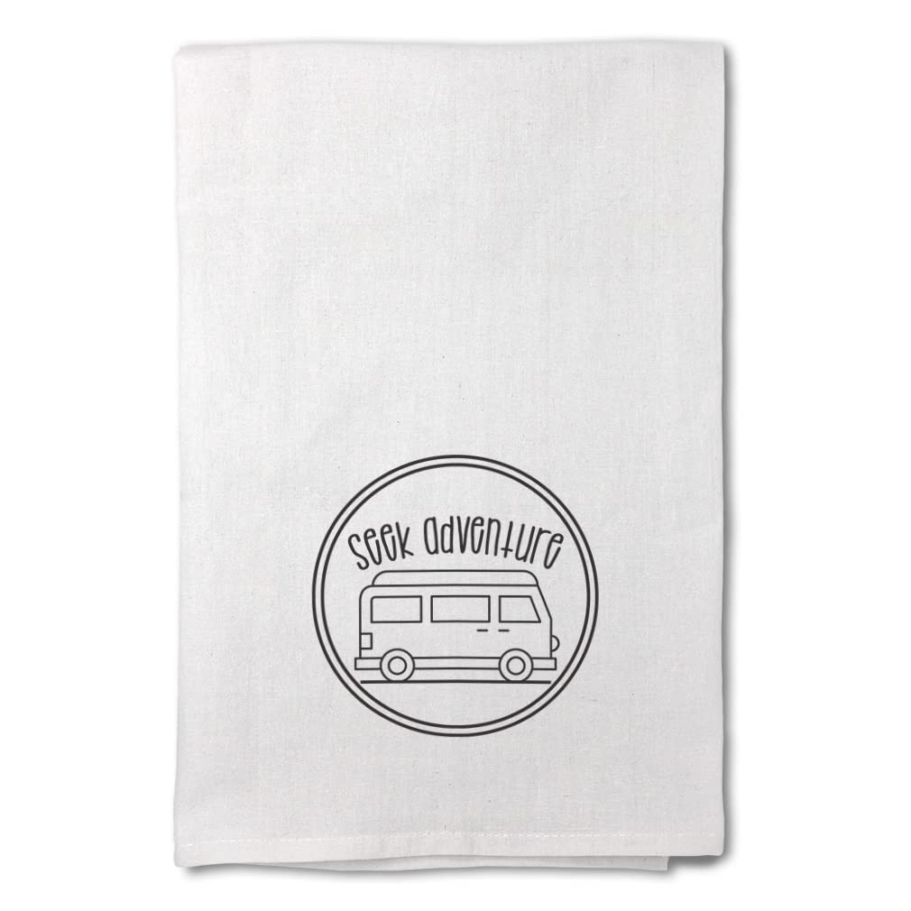 Stylish Printed Mother's Day Kitchen Towels - Vintage Campervan & Adventure Themed Dish Towels for Camping, Cleaning & Home Decor