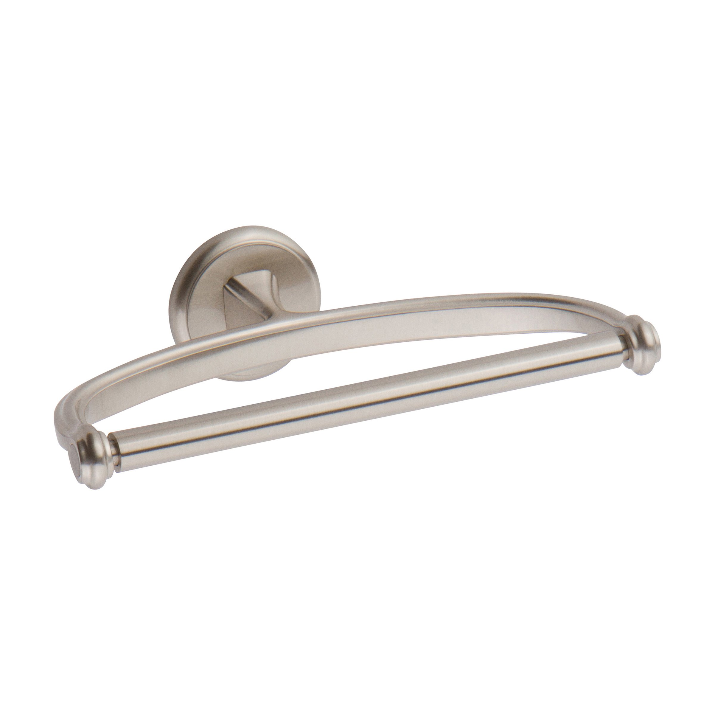 Modern 7.8 Inch Solid Brass Towel Ring Holder - Satin Nickel Finish Bathroom & Kitchen Towel Rack for Hand & Dish Towels - Perfect for Vanity, Powder Room & Laundry Organization