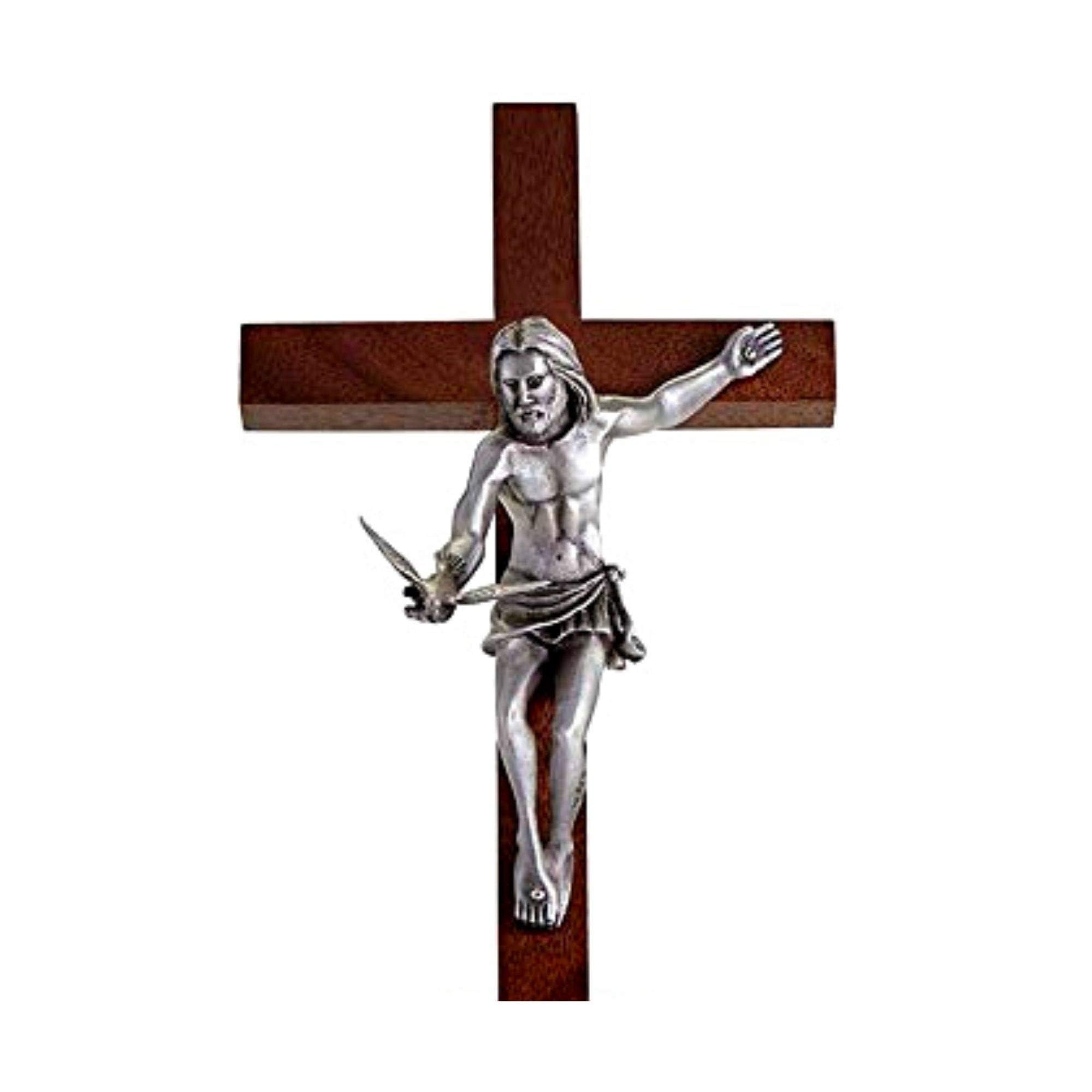 Gifts of the Spirit Standing Crucifix - Religious Home Decor, Christian Gift for Baptism, First Communion & Easter - Perfect for Prayer Altar, Church Display & Spiritual Meditation