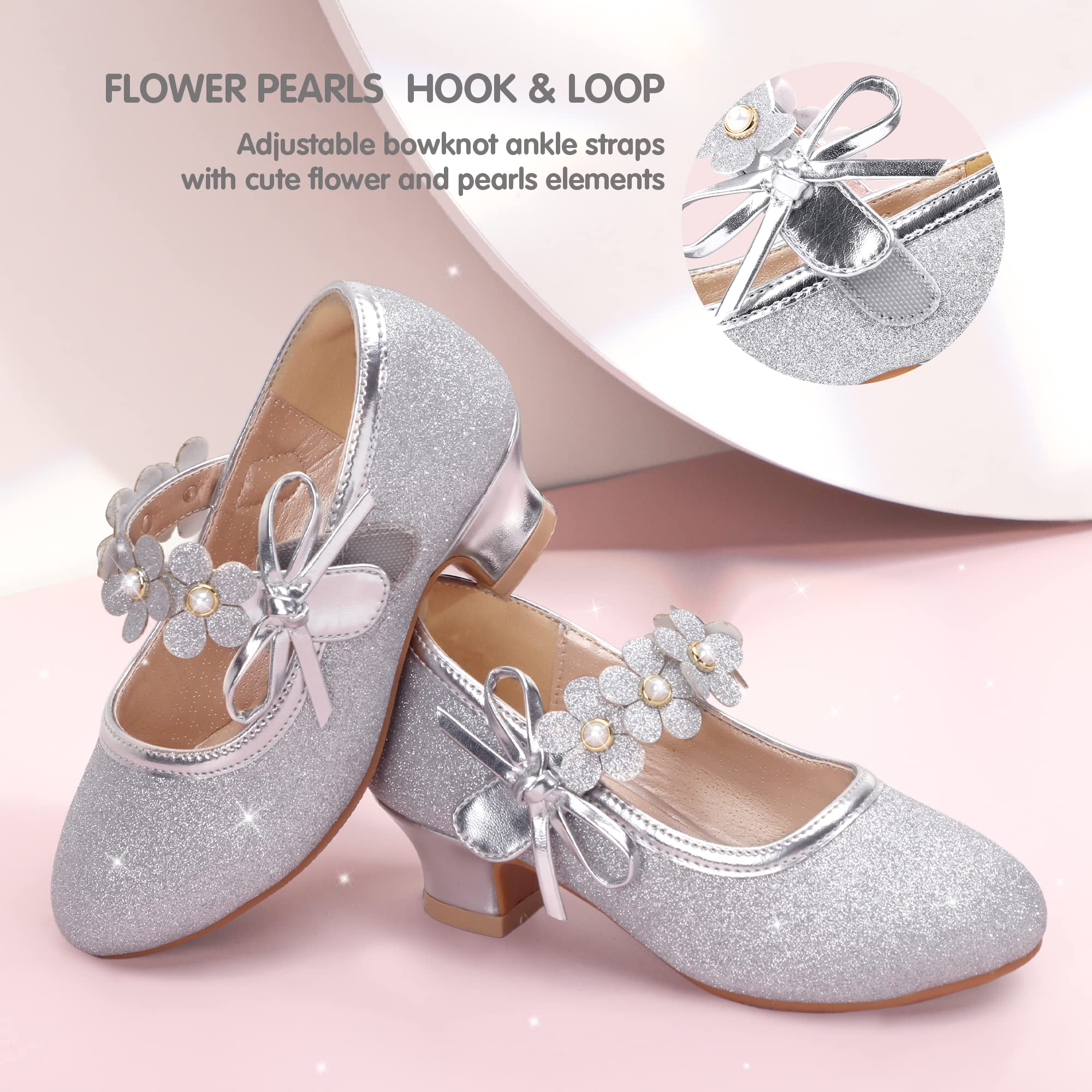 Girls Dress Shoes for Toddlers - Mary Jane Heels for Wedding & Party