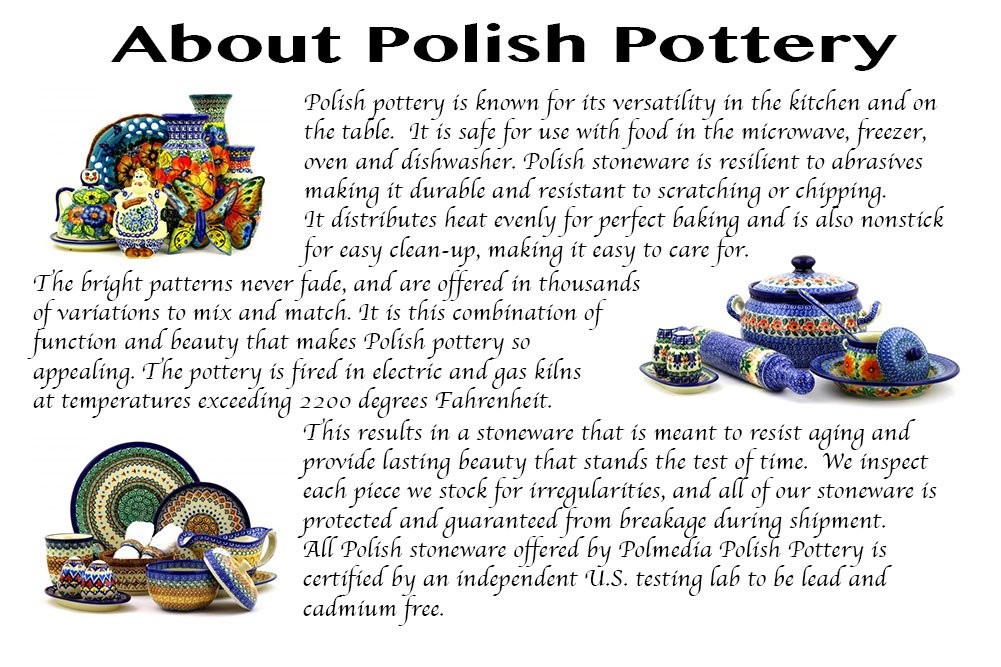 Authentic Polish Pottery 10¾-inch Set of 6 Plates - Peacock & Bumble Bee Design - Handcrafted Ceramic Dinnerware with Certificate of Authenticity | Perfect for Home Dining, Wedding Gifts & Collectors