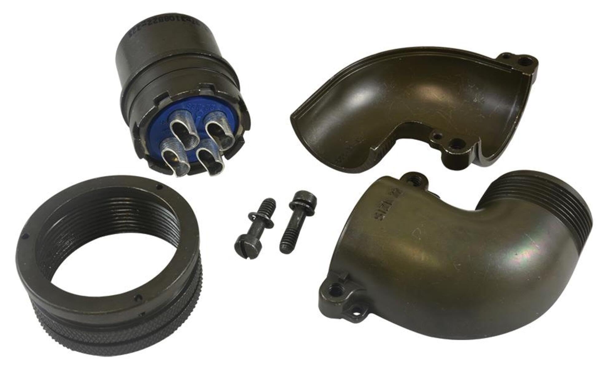 Amphenol 97-3108B-22-22S 4-Position Right Angle Circular Connector Plug - Solder Socket, Threaded Coupling, NROH Insert Rotation - Ideal for Industrial Equipment, Automation Systems & Harsh Environment Applications