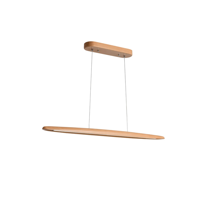 Modern Wooden Horizontal Pendant Light Fixture - Farmhouse & Industrial Style Ceiling Lighting for Kitchen Island, Dining Room, Bar Counter